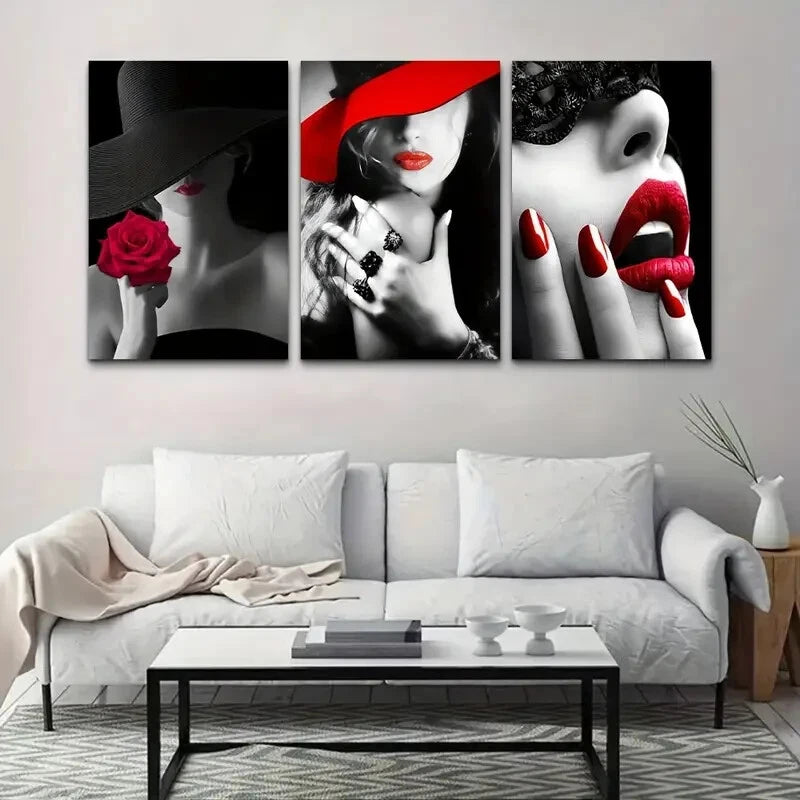 3-Piece Beautiful Cool Sexy Actress Metal Wall Art Prints - Ready to Hang, Home & Office Decor, Perfect for Living Room, Bedroom, or Gift Idea