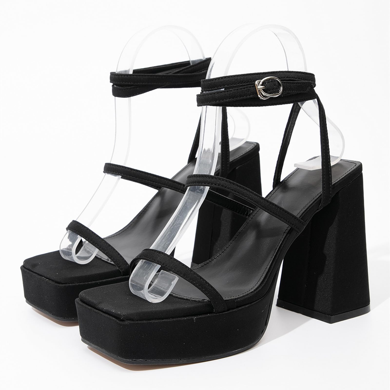 Women's Thick-Soled Strappy High-Heel Sandals - Comfortable Boho Beach Sandals for Summer, Outdoor Parties & Vacation Wear