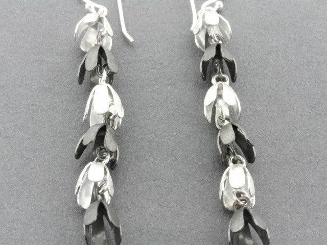 Forget Me Not Chain Drop Earrings - Sterling Silver & Oxidized Finish - Perfect for Weddings, Anniversaries & Romantic Gifts