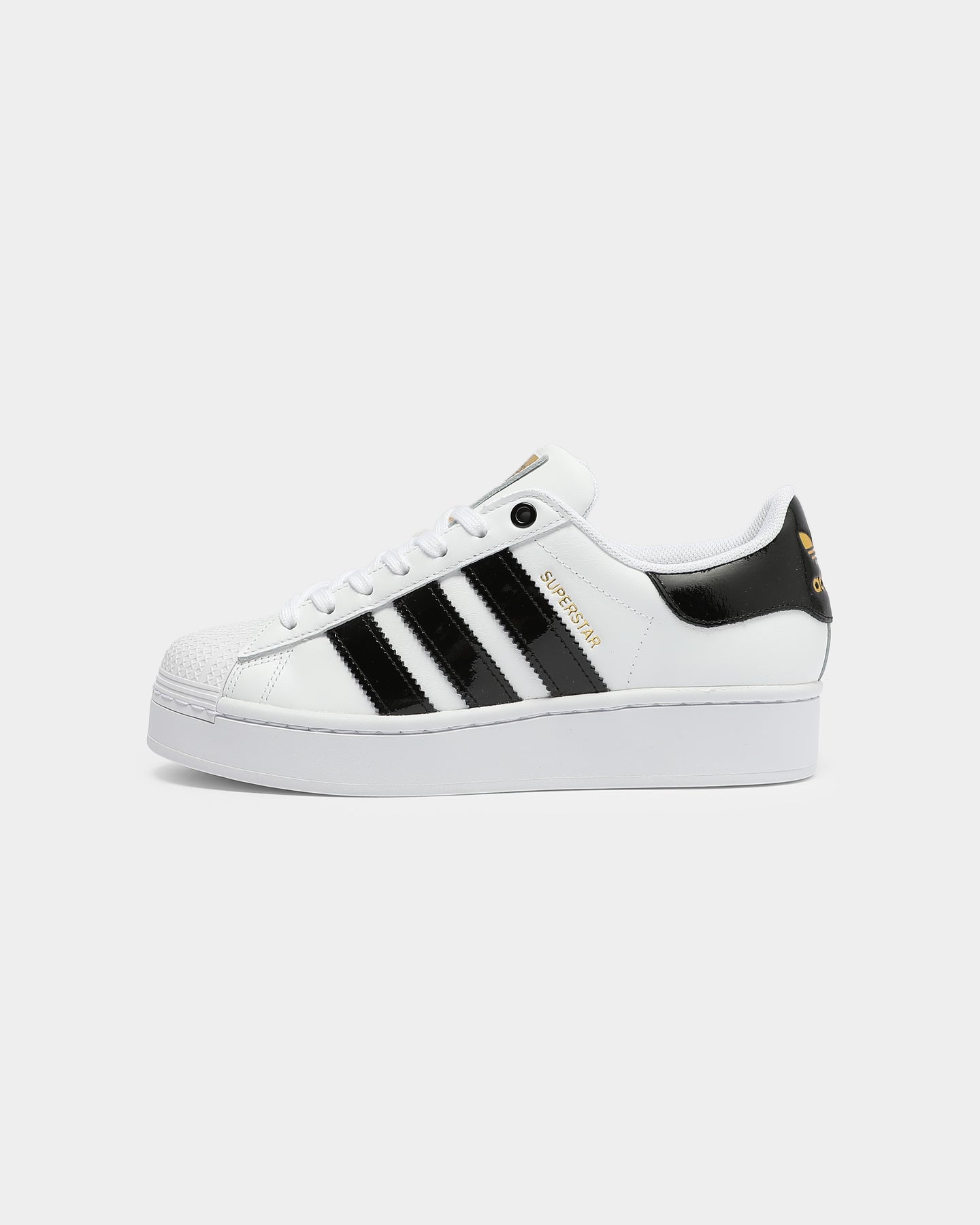 Adidas Women's Superstar Bold Sneakers - White/Black/Gold Colorway - Classic Casual Shoes for Women | Perfect for Streetwear, Gym & Everyday Fashion