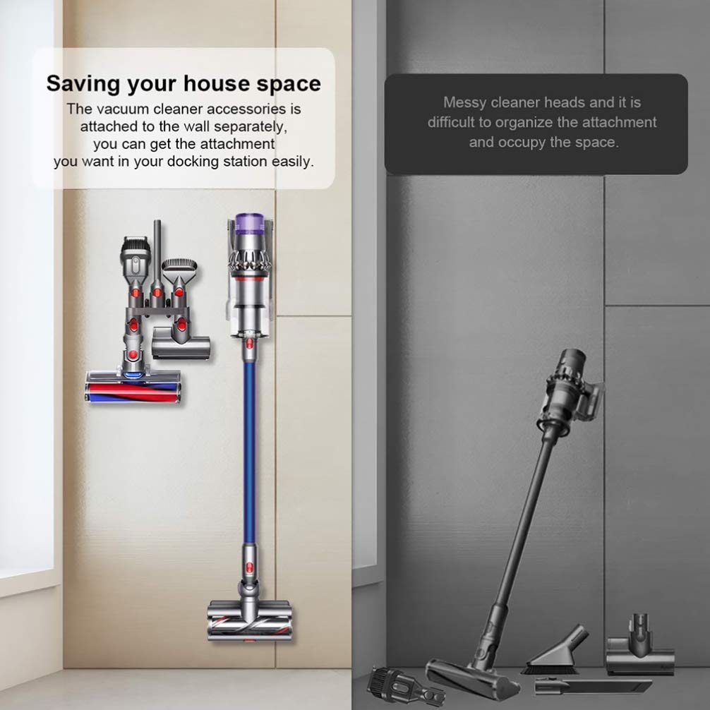 Hemoton Vacuum Cleaner Brush Holder - Wall Mount Storage Rack for Cleaning Accessories