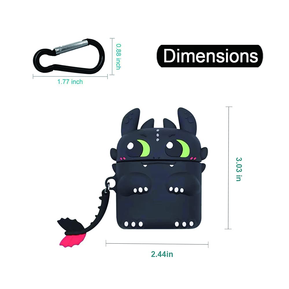 AIYAAIYA 3D Cartoon Cute Evil Night Design Silicone Protective Case for AirPods - Waterproof, Shockproof Cover with Keychain for AirPods Wireless Headset Charging Box | Perfect for Travel, Gym & Daily Use
