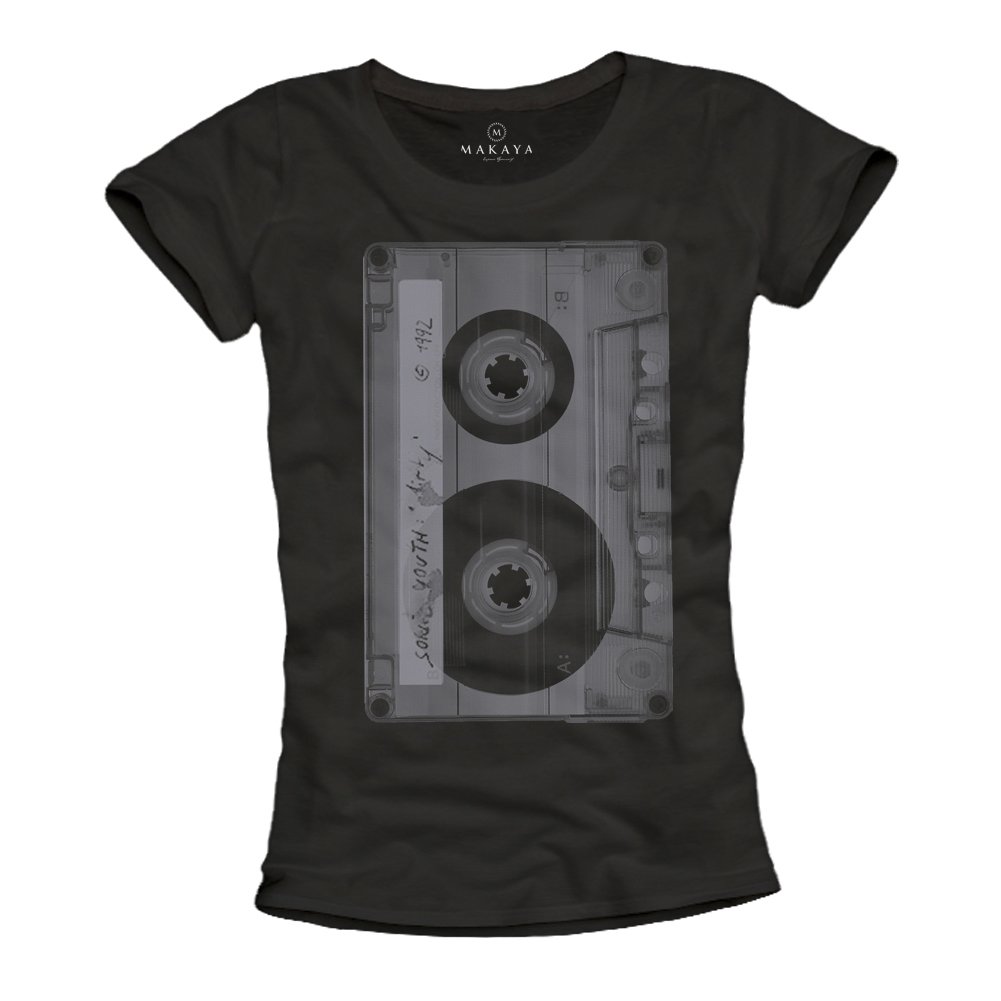 Vintage Women's T-Shirt with Mix Tape Design - Retro 80s Inspired Casual Tee for Music Lovers | Perfect for Concerts, Parties & Everyday Wear
