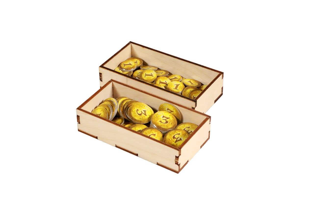Premium Wooden Game Organizer for Catan: Cities & Knights & Explorers & Pirates Expansions - Multi-Tray Storage Box | Perfect for Board Game Nights & Organized Game Storage
