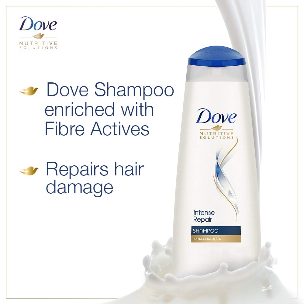 Dove Intense Repair Shampoo for Damaged Hair - Enriched with Fiber Actives to Repair, Smooth & Strengthen Hair - 180 ml Bottle - Perfect for Daily Hair Care & Damaged Hair Treatment