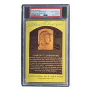 Charlie Gehringer Autographed 4x6 Detroit Tigers Hall of Fame Plaque Card with PSA/DNA Certification #85025741 - Perfect for Baseball Memorabilia Collections & Sports Fan Gifts