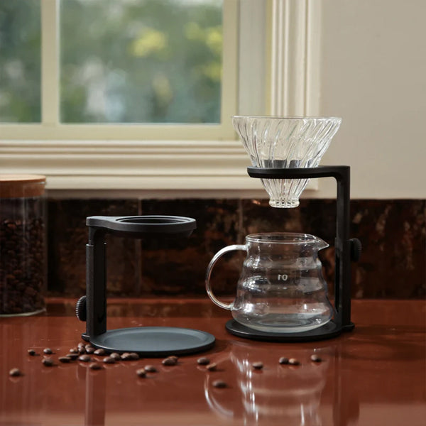 Portable Universal Coffee Stand - Adjustable Height & Foldable Design for Home, Office, and Travel | Perfect for Espresso Machines, Pour Over, and French Press Brewing