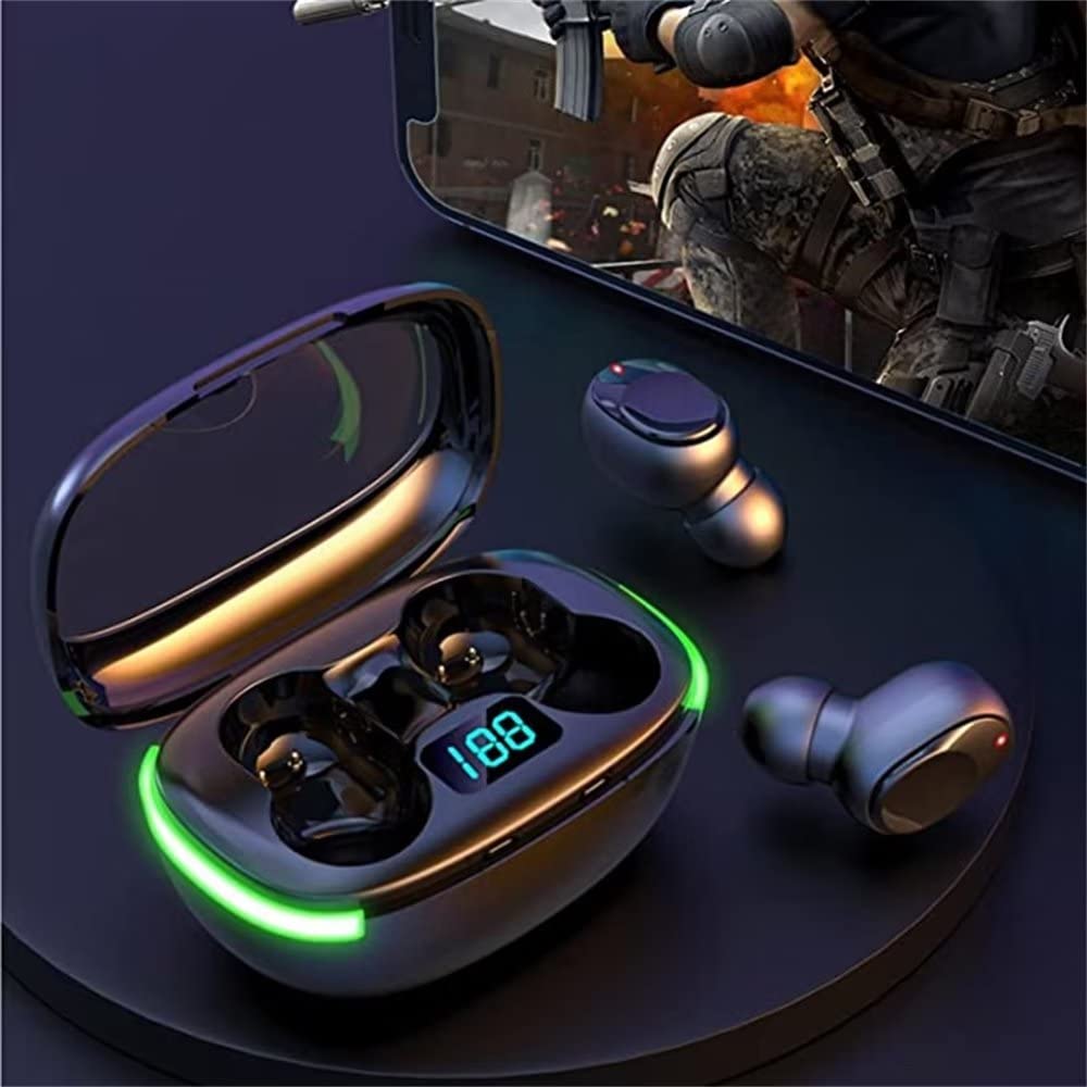 **Wireless Bluetooth Earbuds with LED Digital Charging Case, Noise Cancelling & Stereo Sound for iPhone/Android - Perfect for Workouts, Commuting & Travel**
