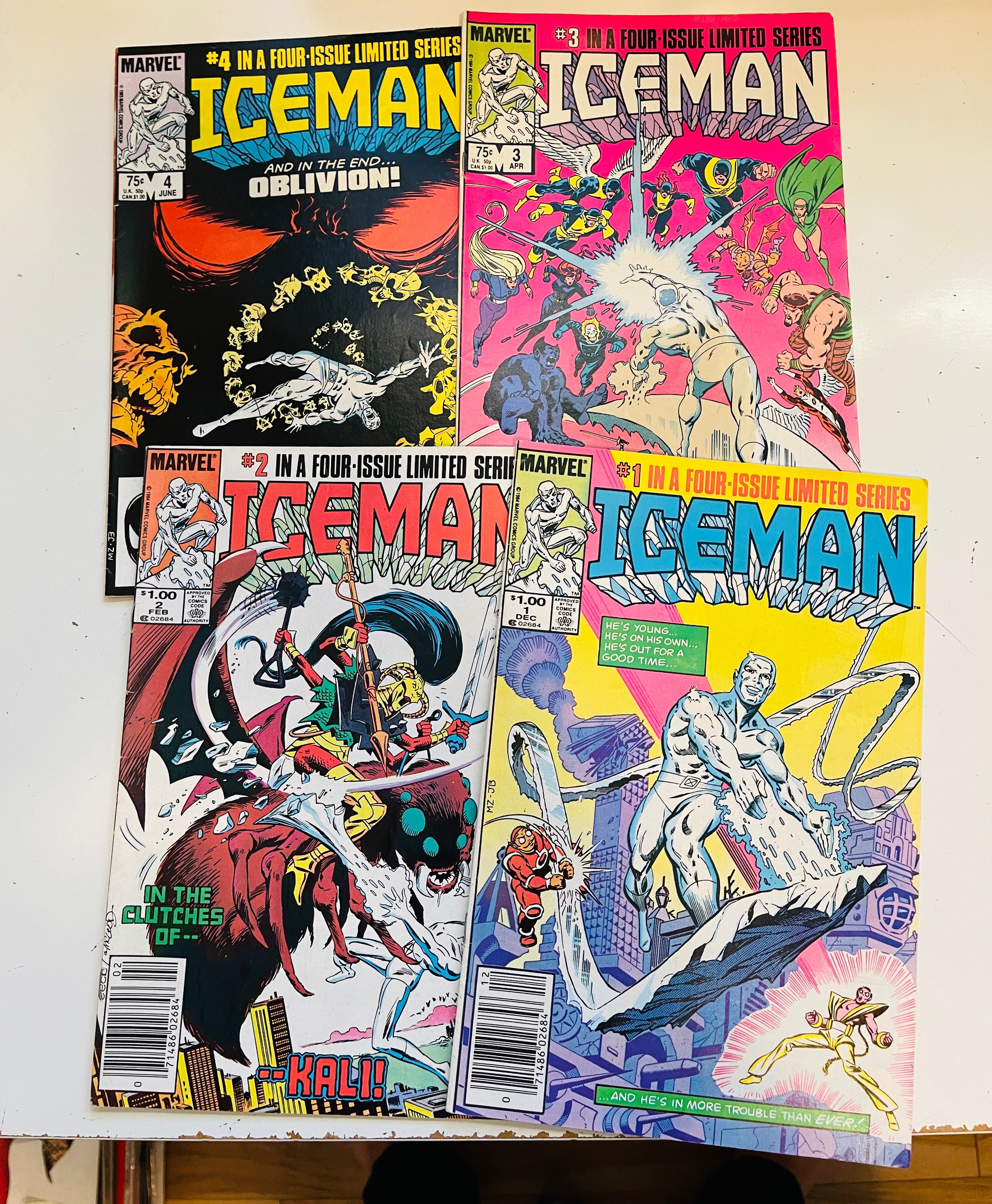 Iceman #1 - 4 Comic Book Lot Bundle | Marvel X-Men Collectible Series | Perfect for Comic Fans & Collectors