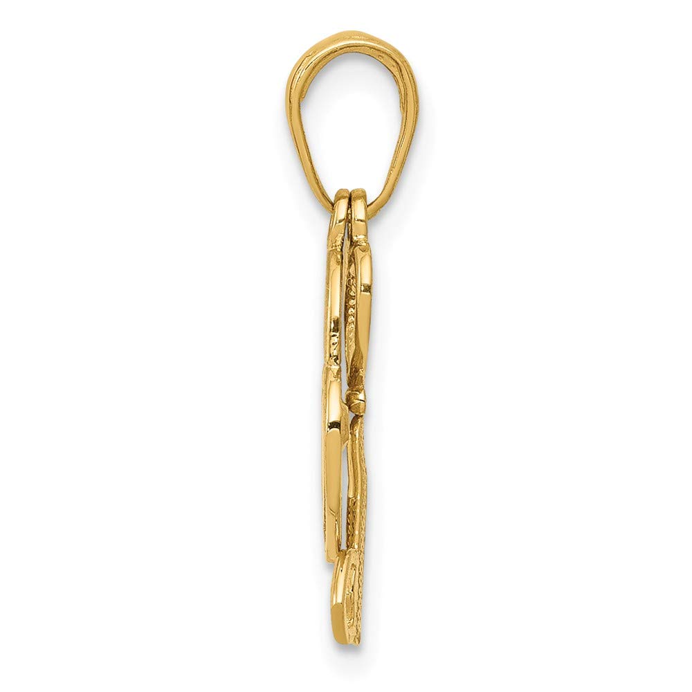 14k Solid Yellow Gold Heart Key & Lock Charm Pendant Necklace - Romantic Gift for Valentine's Day, Anniversary & Couple Jewelry