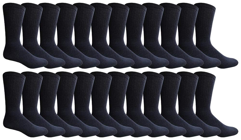 Yacht & Smith Big and Tall Men's Sport Crew Socks - 12 Pack Wholesale Bulk (King Size) - Breathable Athletic Socks for Running, Hiking & Gym Workouts