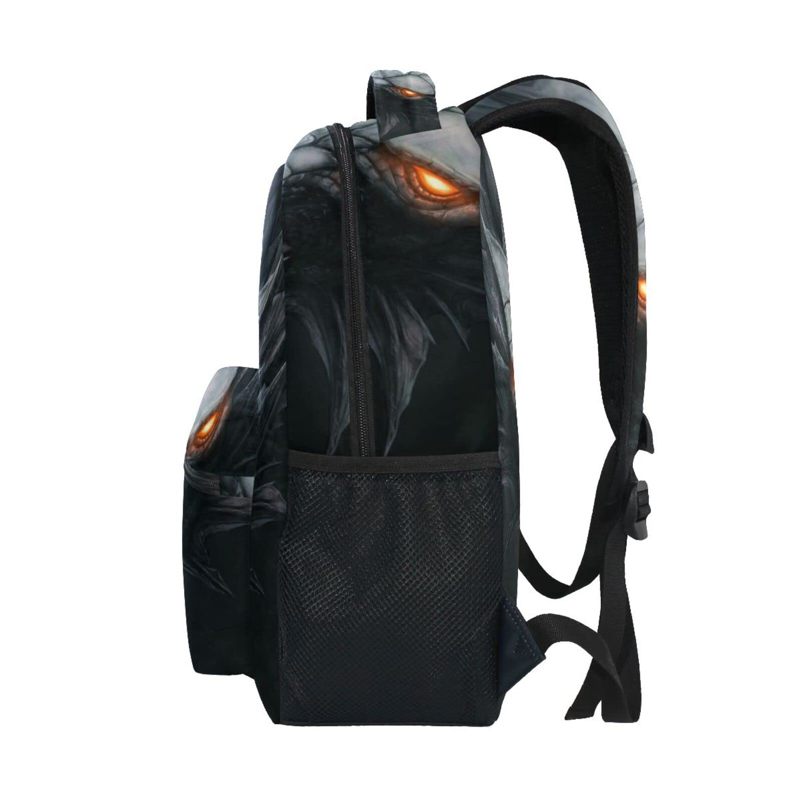 JIPONI Silver Dragon Dark Backpack for Girls & Boys - Durable School Bookbag, Travel Laptop Backpack, Daypack for Students & Teens | Perfect for School, Work, Travel & Everyday Use