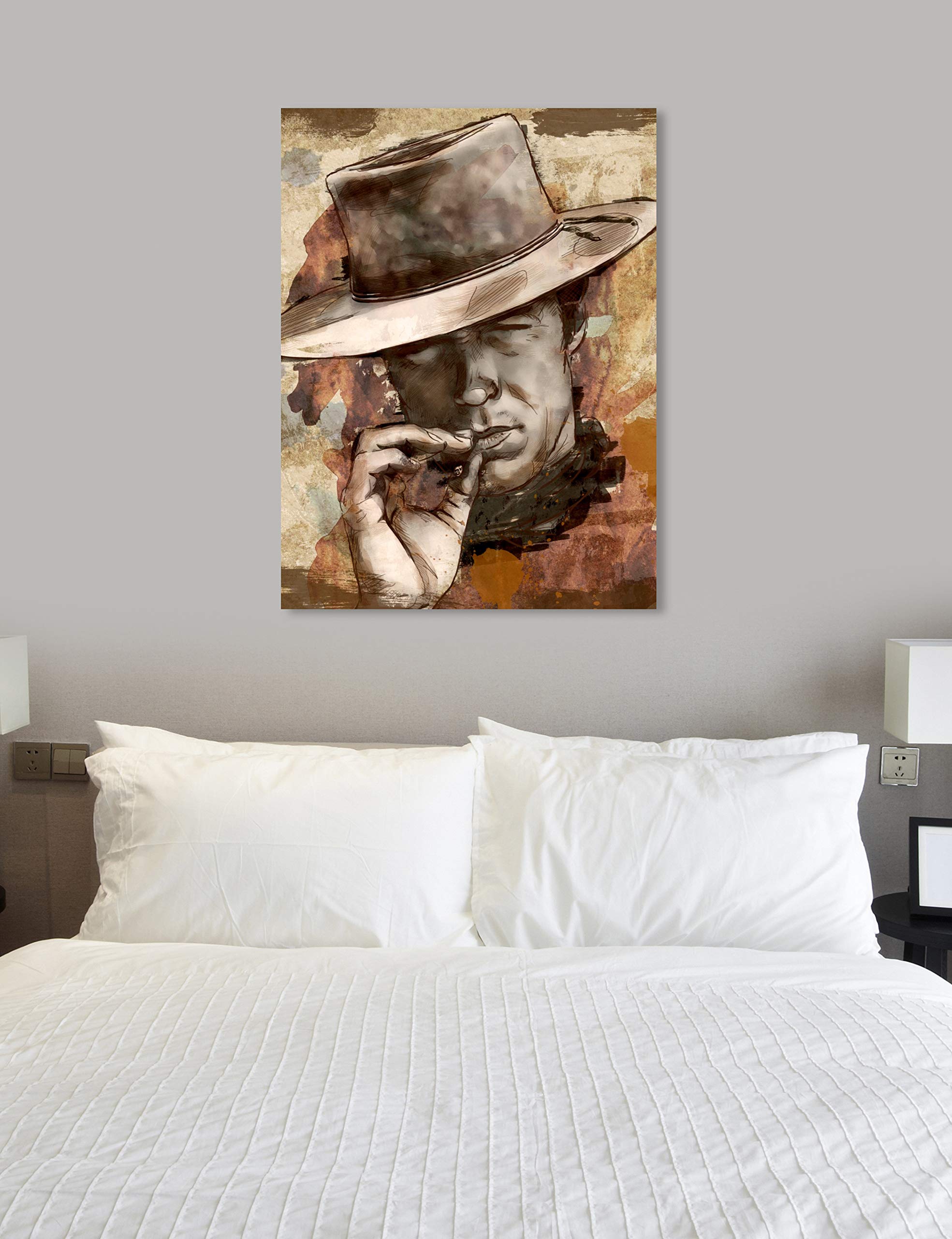Oliver Gal Artist Co. Cowboy Wall Art Canvas Print - 36x54 Inches Brown Western Portrait for Home & Office Décor | Perfect for Living Room, Bedroom, or Man Cave