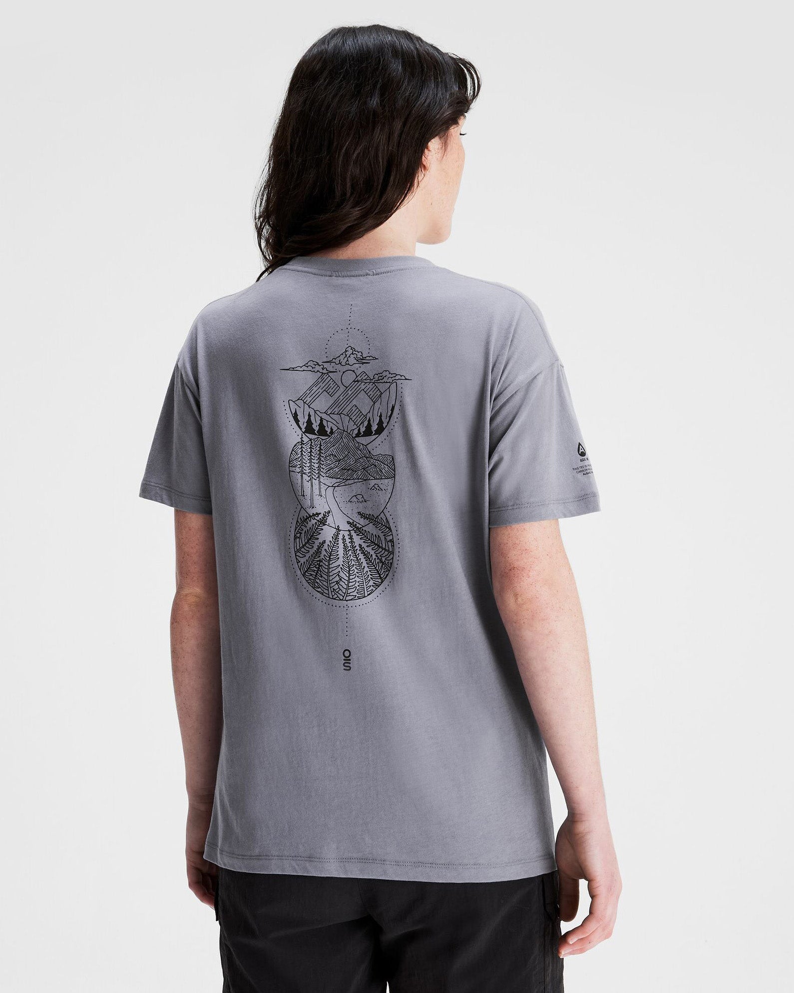 Organic Cotton Women's T-Shirt by O.Smither Lines - Dark Haze | Soft & Breathable Casual Tee for Everyday Wear, Yoga & Outings