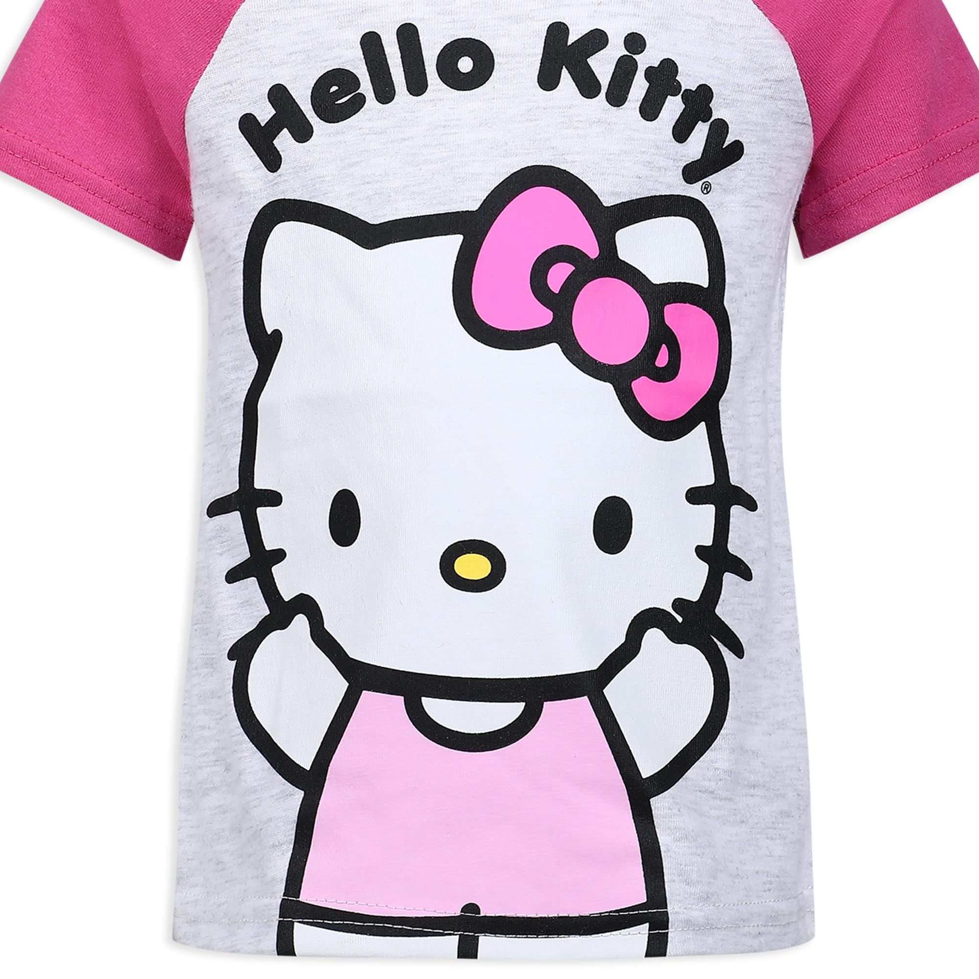 Hello Kitty Girls T-Shirt and Shorts Set - Cute Pink Outfit for Infant, Toddler & Kids (1-8 Years) - Perfect for Playdates, Birthday Parties & Summer Activities