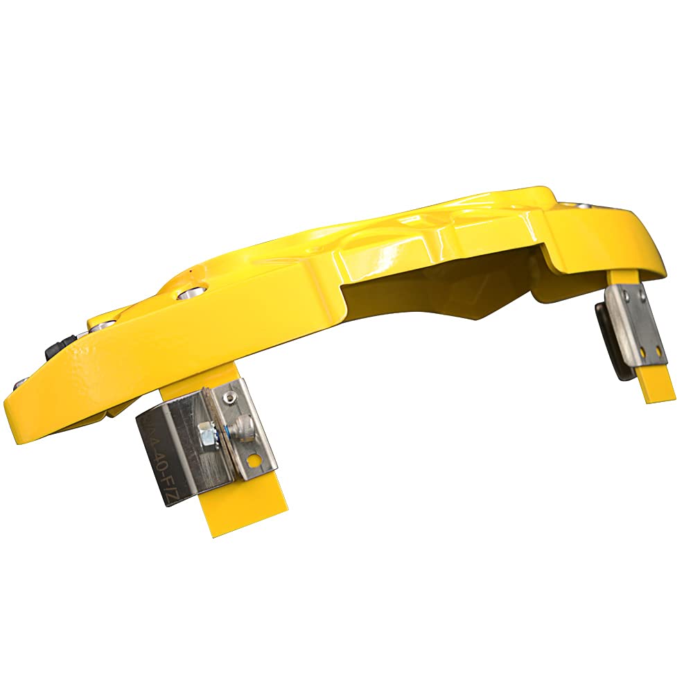 AOOA Yellow Brake Caliper Covers with Black Lettering - Set of 4 - Fits Ford Mustang Ecoboost Models - Perfect for Car Enthusiasts & Performance Upgrades