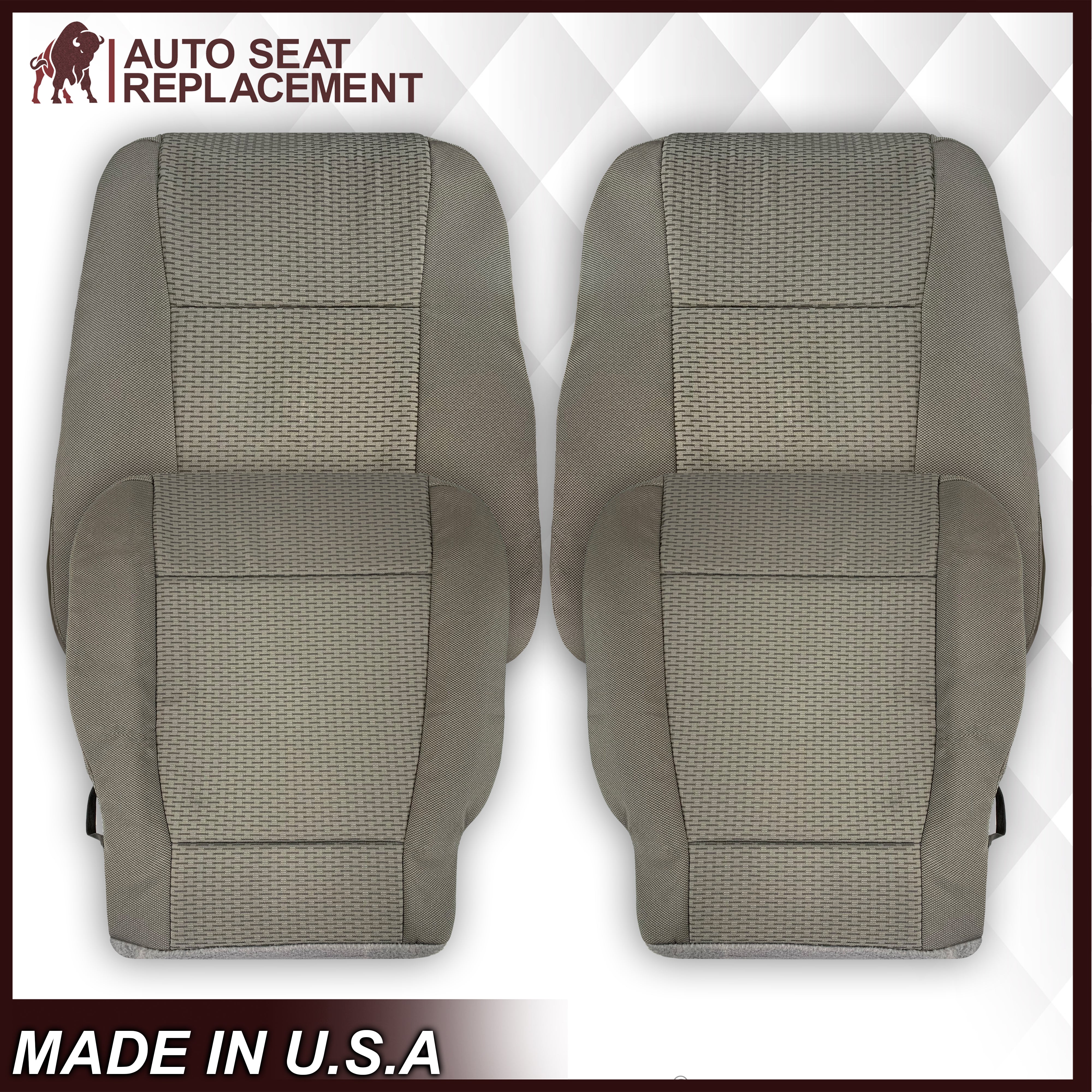 2017-2021 Ford F250 XLT Gray Cloth Seat Covers Replacement - Durable & Custom Fit for Truck Interior Protection | Perfect for Daily Commute, Road Trips & Work Trucks