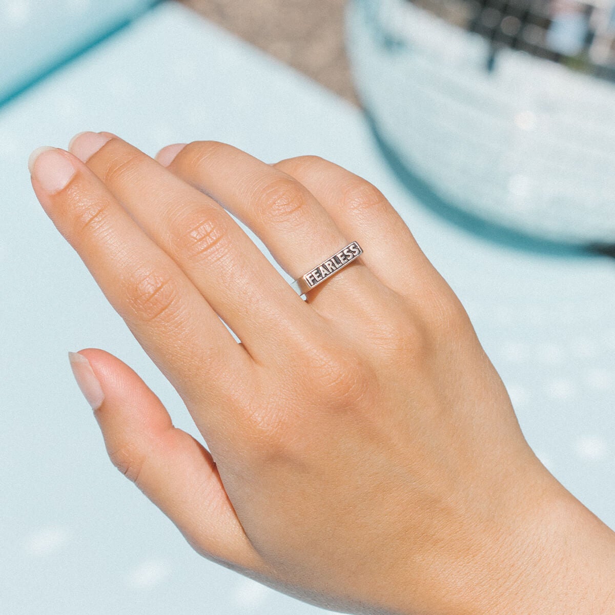 Fearless Signet Ring for Men & Women - Personalized Engraved Stainless Steel Jewelry - Perfect for Gifts, Weddings & Everyday Wear