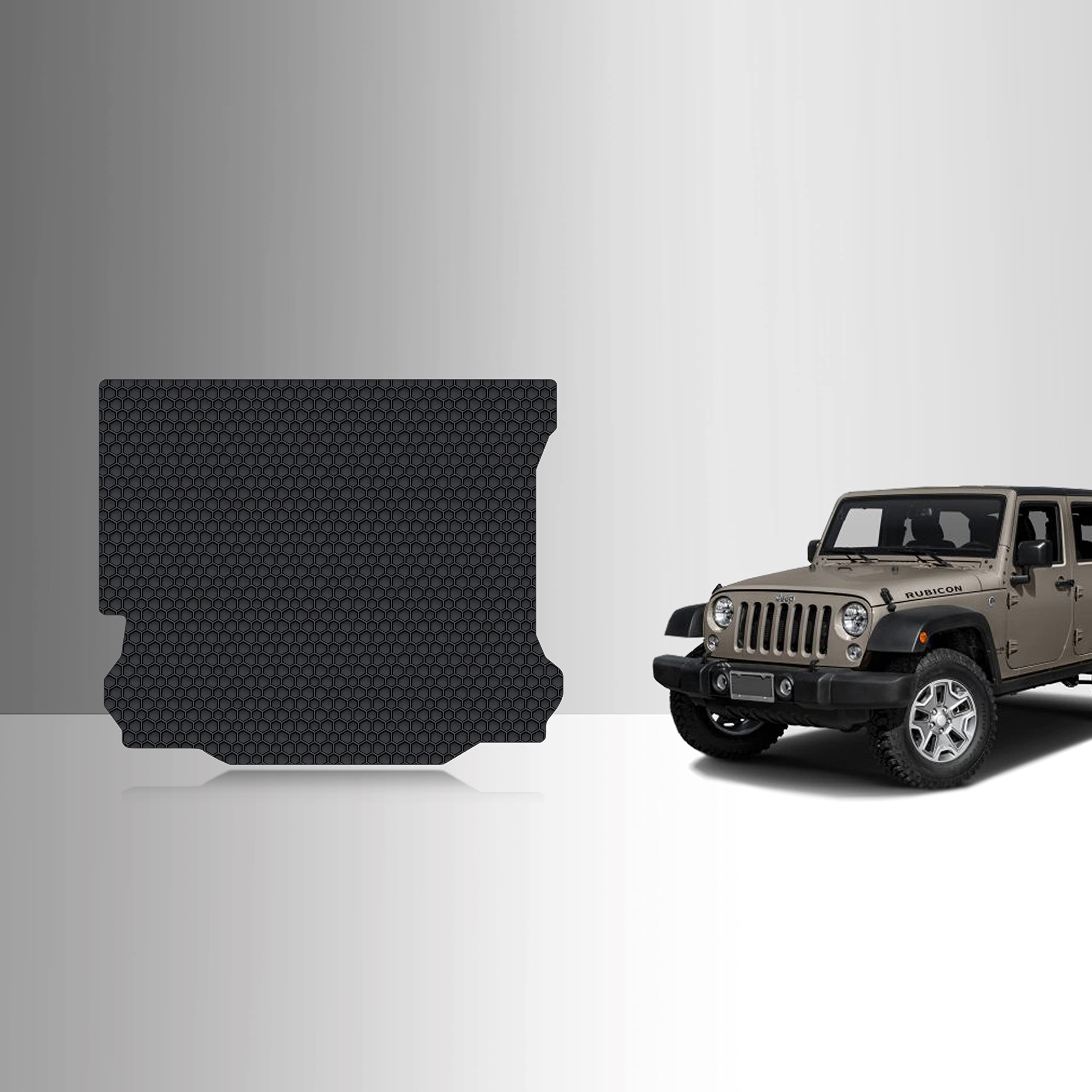 ToughPro Heavy Duty All Weather Cargo/Trunk Mats for Jeep Wrangler Unlimited JK (2018) - Custom Fit Black Rubber Floor Liners Made in USA | Perfect for Off-Roading, Camping & Daily Protection
