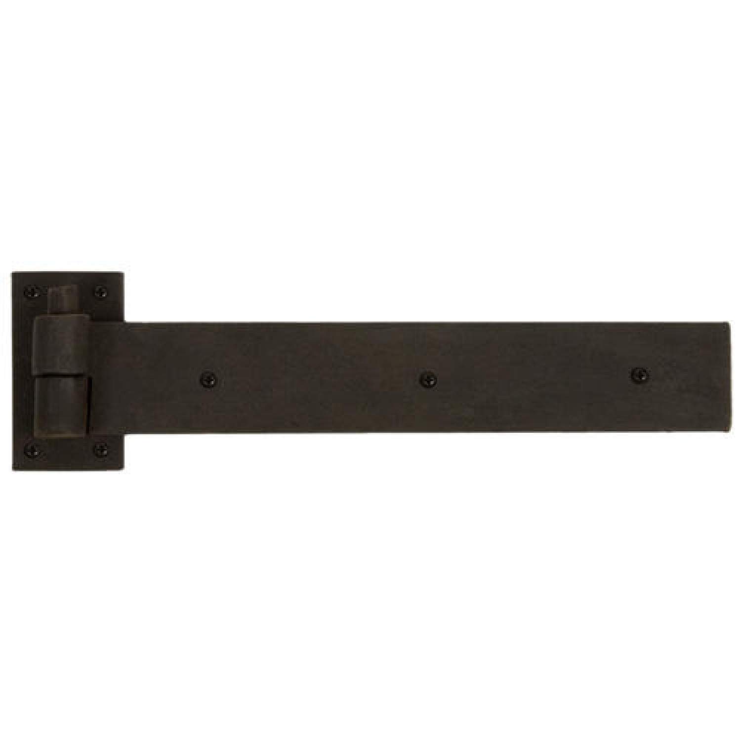 Black Powder Coated Rectangular Iron Strap Hinge with Pintle - Heavy Duty Rustproof Door Hardware for Barns, Sheds & Gates