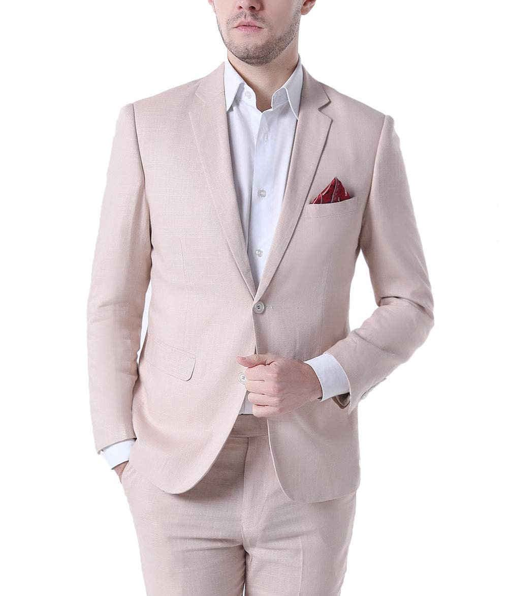 Ivory Summer Beach Wedding Suits for Men - 2 Piece Groom Tuxedo Set with 2 Buttons | Perfect for Beach Weddings, Summer Parties & Formal Events