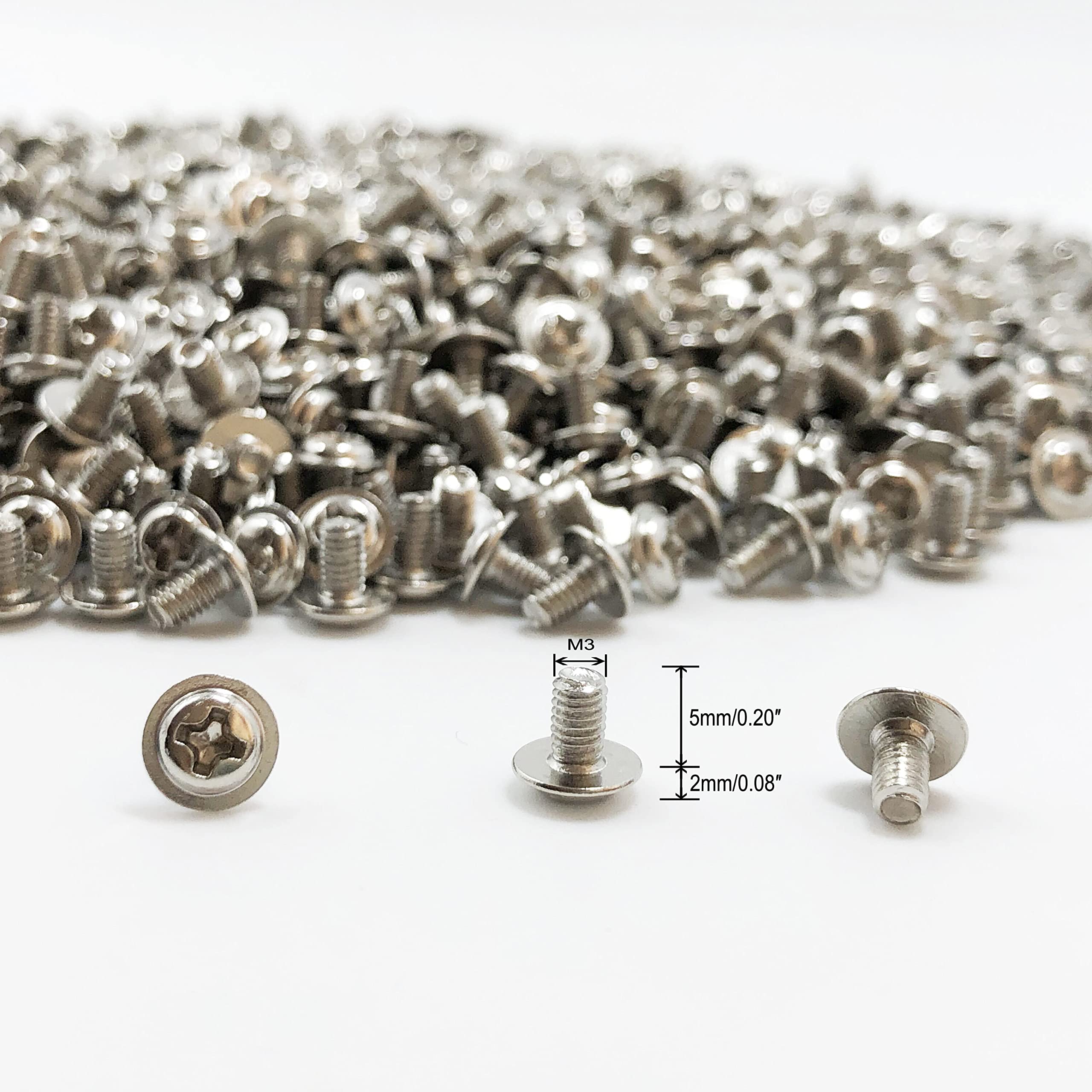 100 Pcs M3x5 Silver Round Head PC Mounting Screws - Computer Case & Motherboard Fixing Screws for PC Build, Repair, and DIY Electronics Projects