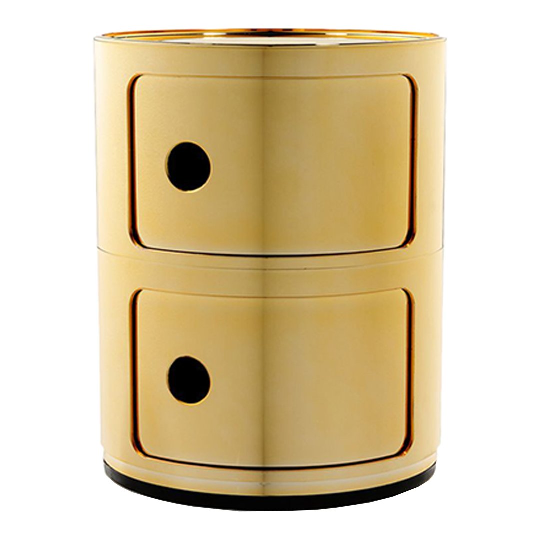 Componibili Round 2-Door Storage Tower - Modern Modular Cabinet for Bedroom, Living Room & Office Organization