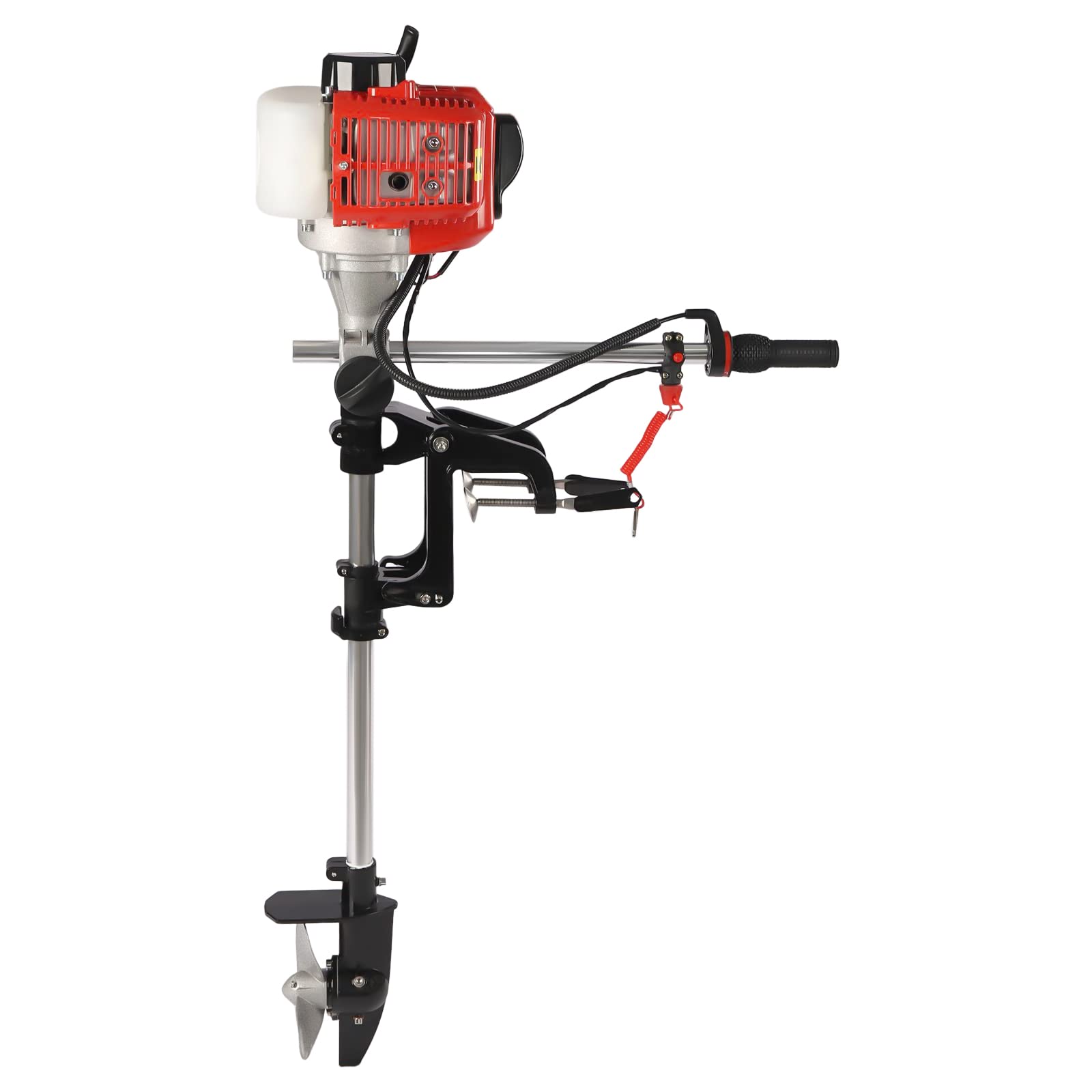 2.3HP 55CC 2-Stroke Outboard Motor for Fishing & Inflatable Boats - Long/Short Shaft Marine Engine