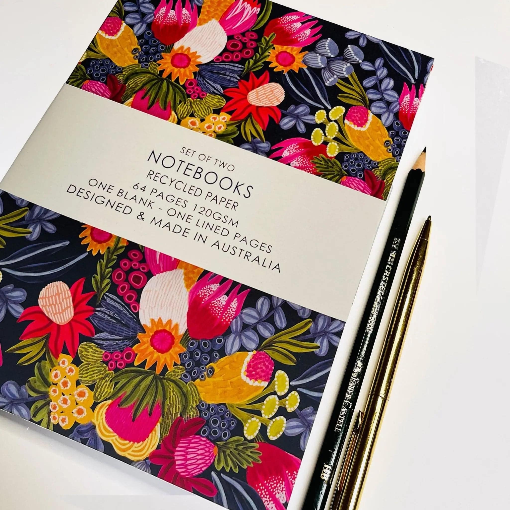 Bush Bounty Botanical A5 Notebook Set - 3 Pack Lined Journal for Writing, Note Taking & Sketching - Perfect for School, Office & Travel
