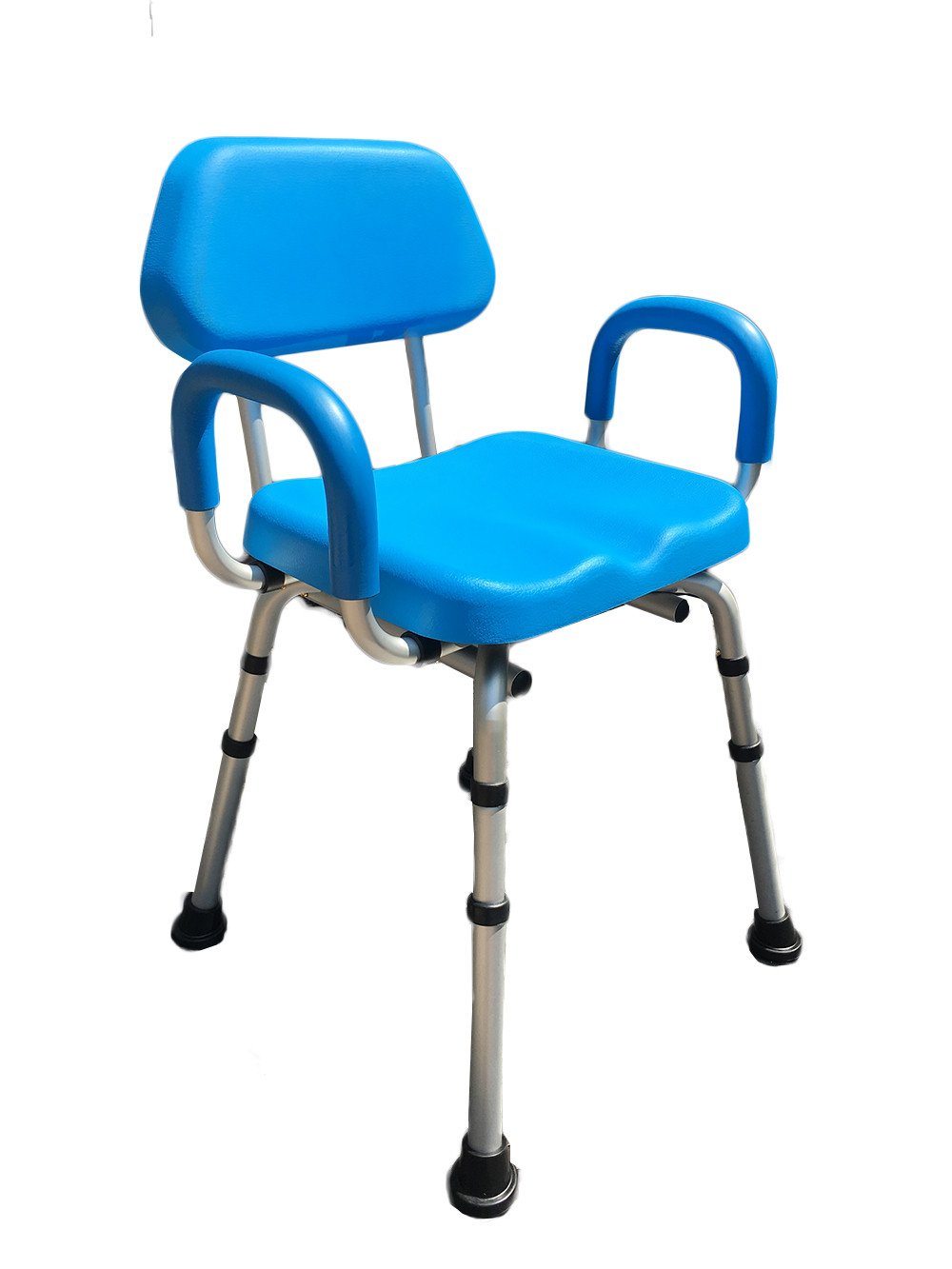 ComfortAble™ Deluxe Padded Bath Shower Chair with Armrests - Non-Slip & Adjustable Height for Elderly & Disabled Safety in Bathroom
