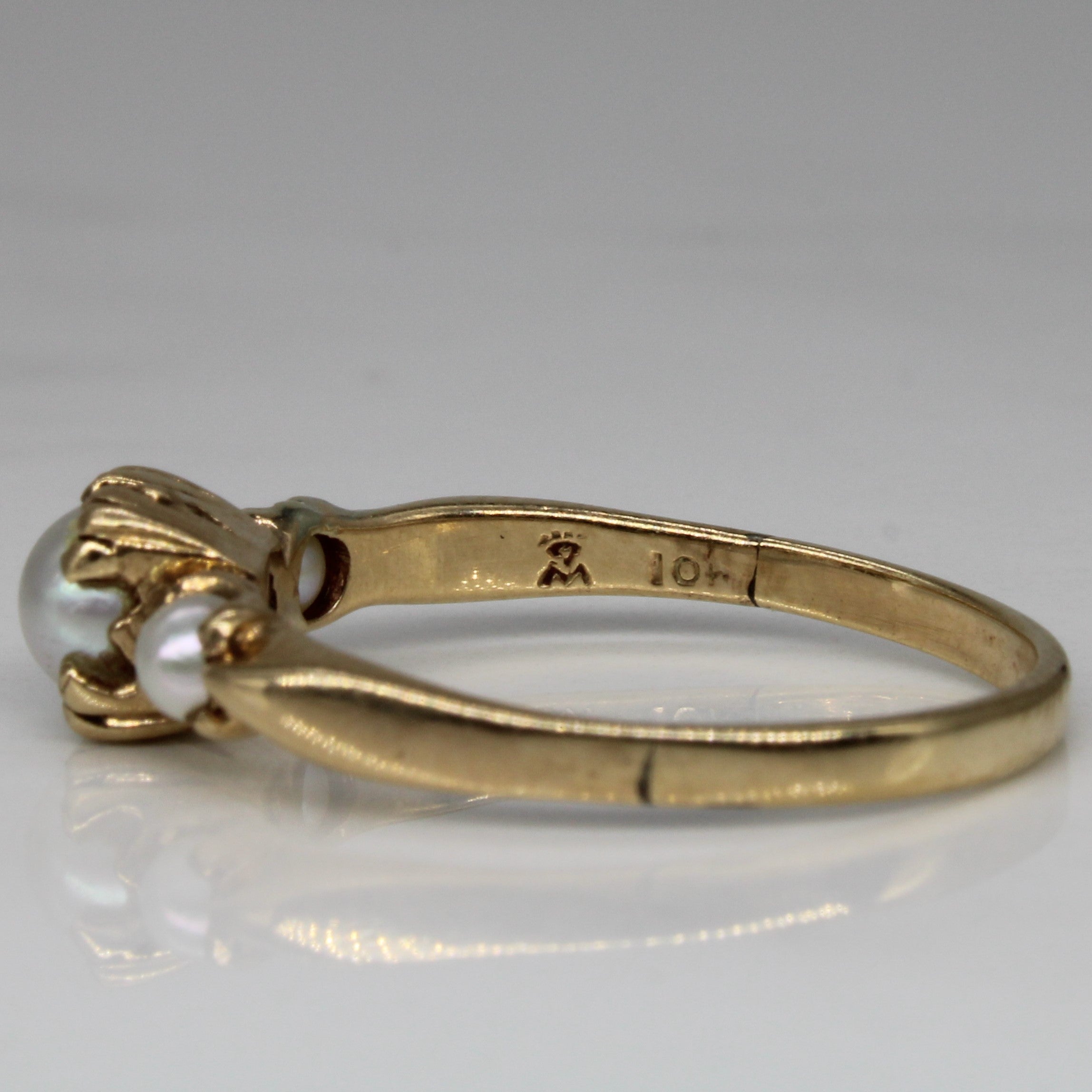 Three Stone Pearl Ring - Size 7.75 - Elegant Pearl Jewelry for Women - Perfect for Weddings, Anniversaries & Special Occasions