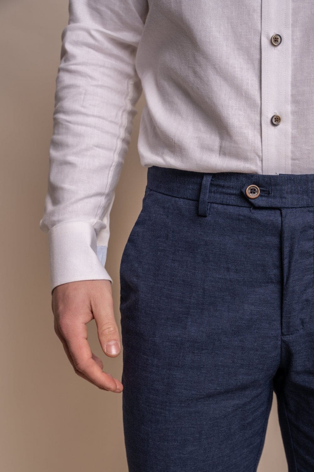 Cavani Alvari Navy Blue Men's Dress Pants - Slim Fit Formal Trousers for Business & Office Wear