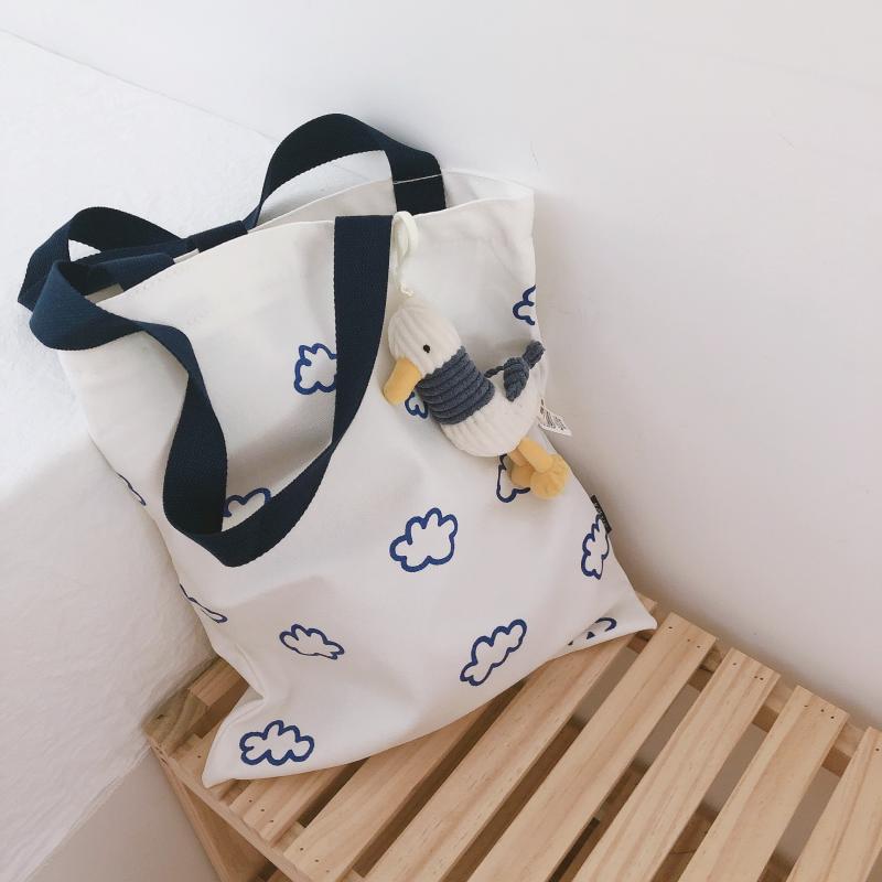Stylish Women's Canvas Shoulder Bag - Large Capacity Shopping Tote for Groceries, Work & Travel | Eco-Friendly Reusable Shopping Bag for Everyday Use