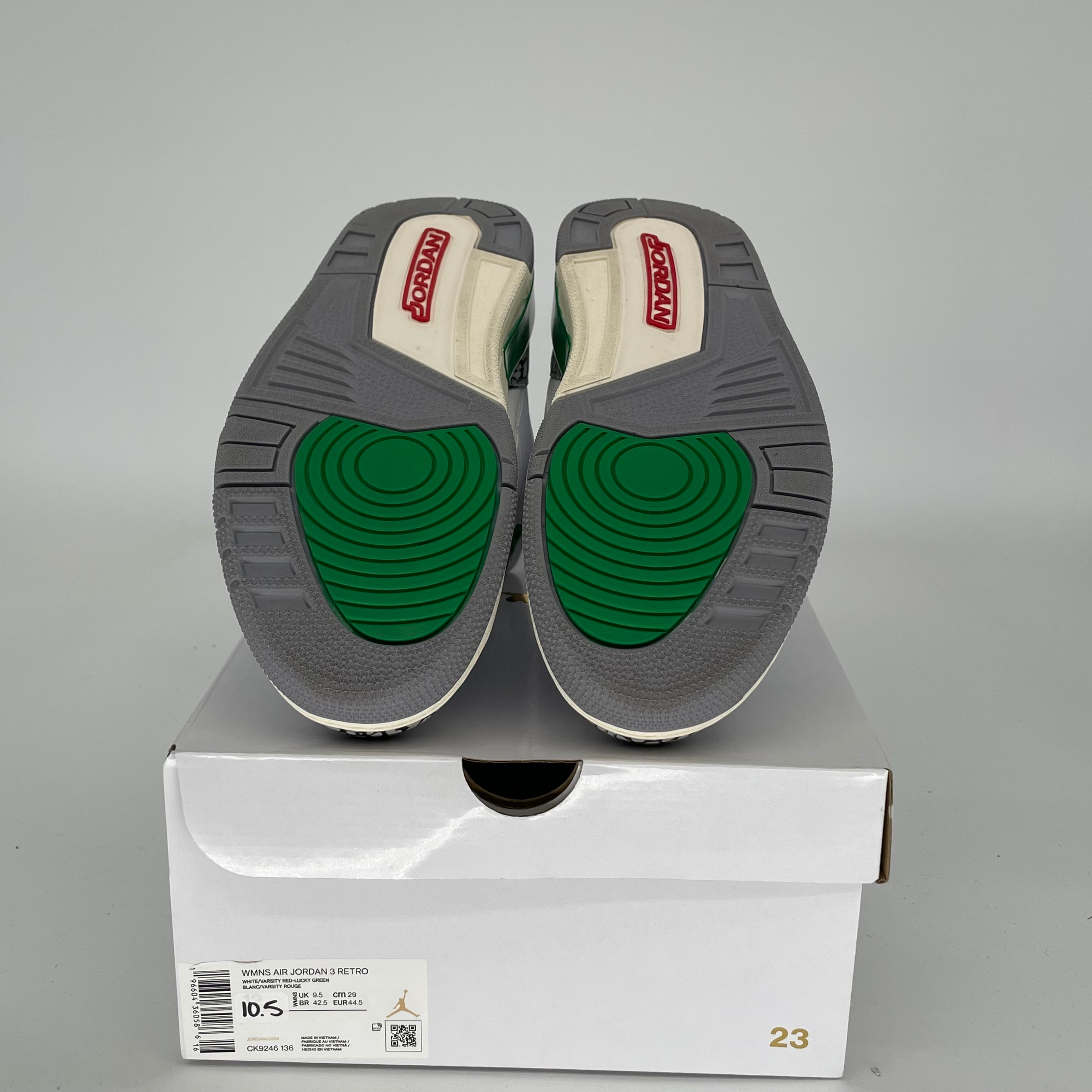 AIR JORDAN 3 Lucky Green Basketball Shoes - Women's Size 10.5/12W (CK9246-136) - Retro Style Sneakers for Sports, Casual Wear & Street Fashion