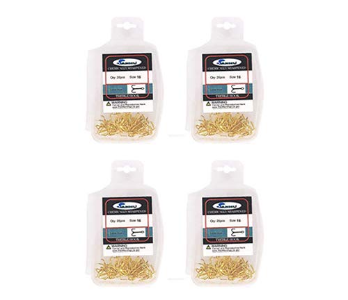 16 Gold Treble Fishing Hooks - 100 Pack for Bass, Trout & Saltwater Fishing | Strong & Sharp Hooks for Lures, Flies & Bait | Freshwater & Saltwater Use