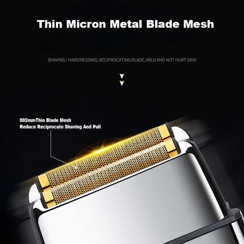 Premium Cordless Electric Razor for Men - Rechargeable Metal Body Wet/Dry Beard Trimmer with Washable Design - Perfect for Travel, Gym & Daily Grooming (Silver)