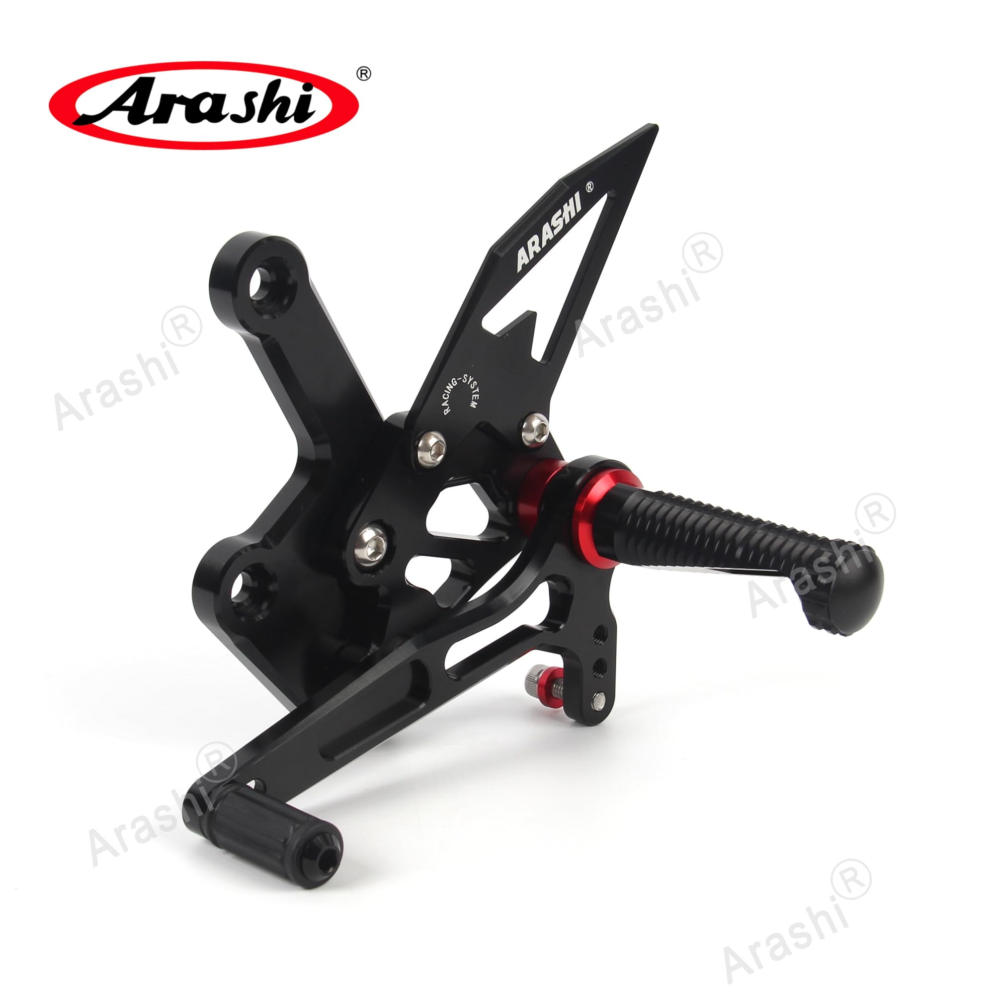 Arashi V2.0 Adjustable Rear Sets Foot Pegs for Kawasaki Ninja ZX4R 2023 / ZX4RR 2022-2024 / ZX25R 2020-2023 - Black Motorcycle Racing Footrests - Perfect for Track Days, Street Riding & Performance Upgrades