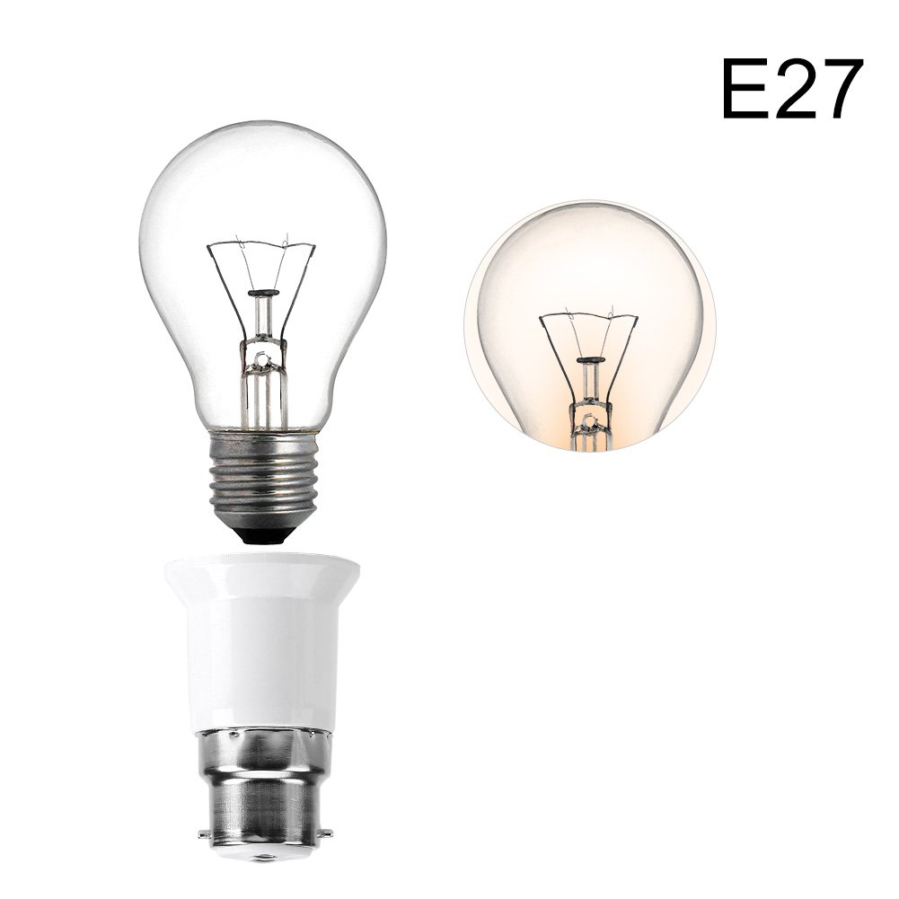 Yosoo B22 to E27 Bulb Adapter 5Pcs - Lamp Holder Converter Base Socket Adapter for LED, CFL, Incandescent Bulbs - Perfect for Home, Office, and Workshop Lighting Upgrades
