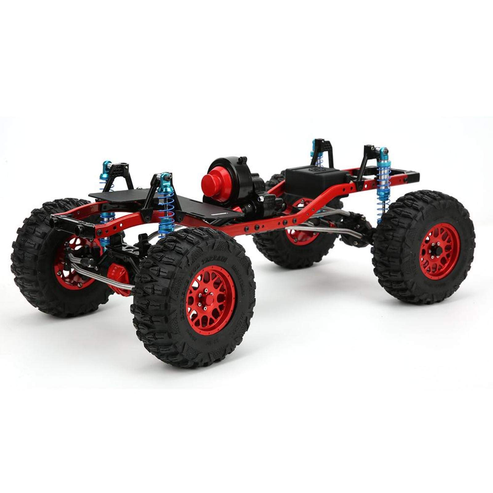 High-Quality Tomantery RC Car Frame with Reverse Transmission Gear Box - Reduces Axle Effect & Features LED Lights for SCX10 II Models (Black) - Perfect for Off-Road Crawling & Scale RC Enthusiasts