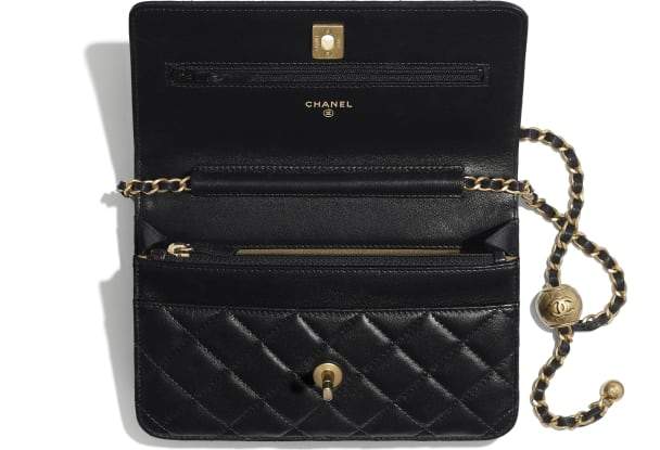 Chanel Wallet On Chain WOC Lambskin Leather Crossbody Bag with Gold-Tone Hardware - Black Luxury Handbag for Women, Perfect for Evening Events & Daily Use