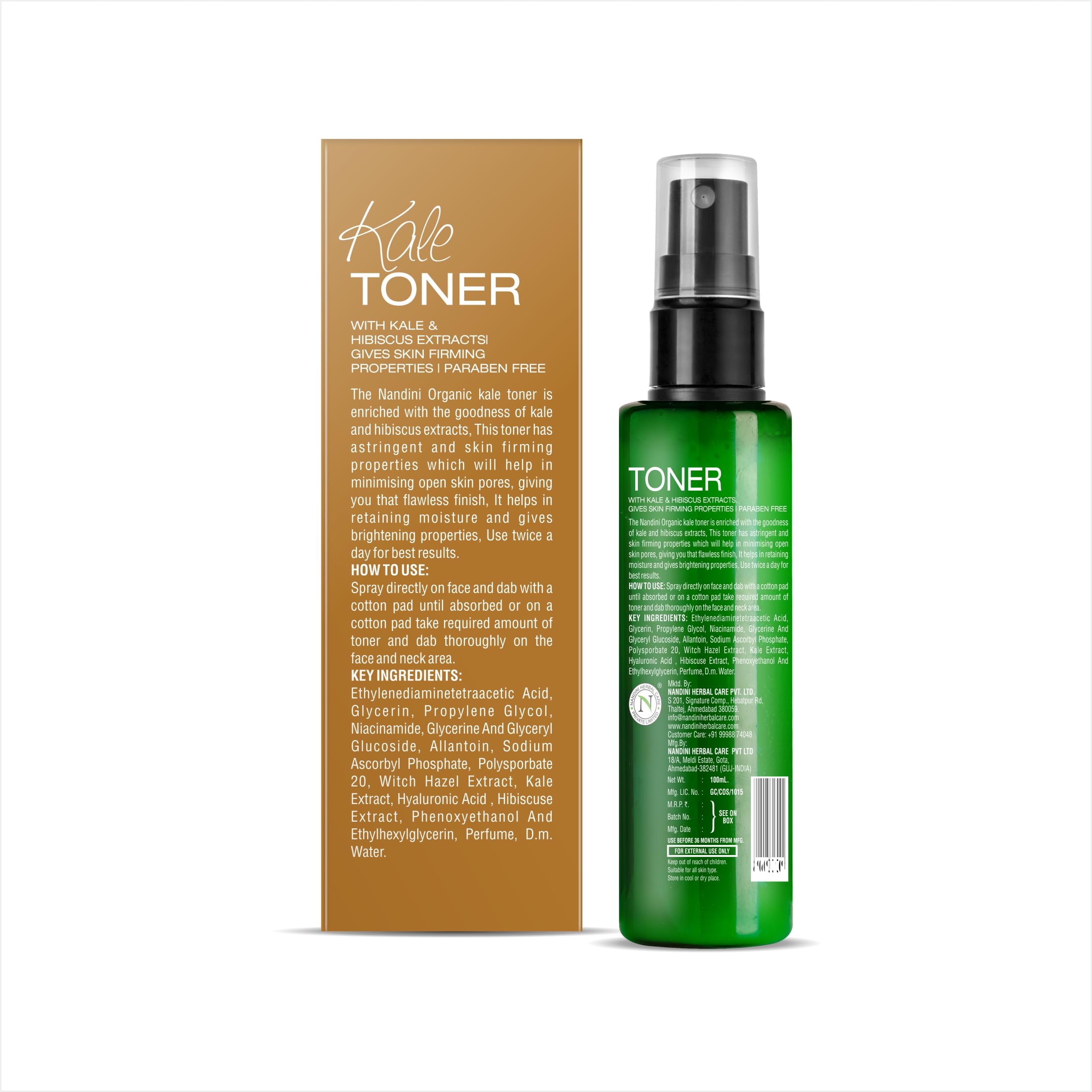 Kale Face Toner for Dark Spots & Wrinkles - Brightening & Anti-Aging Facial Toner for Glowing Skin | Perfect for Morning & Night Skincare Routine