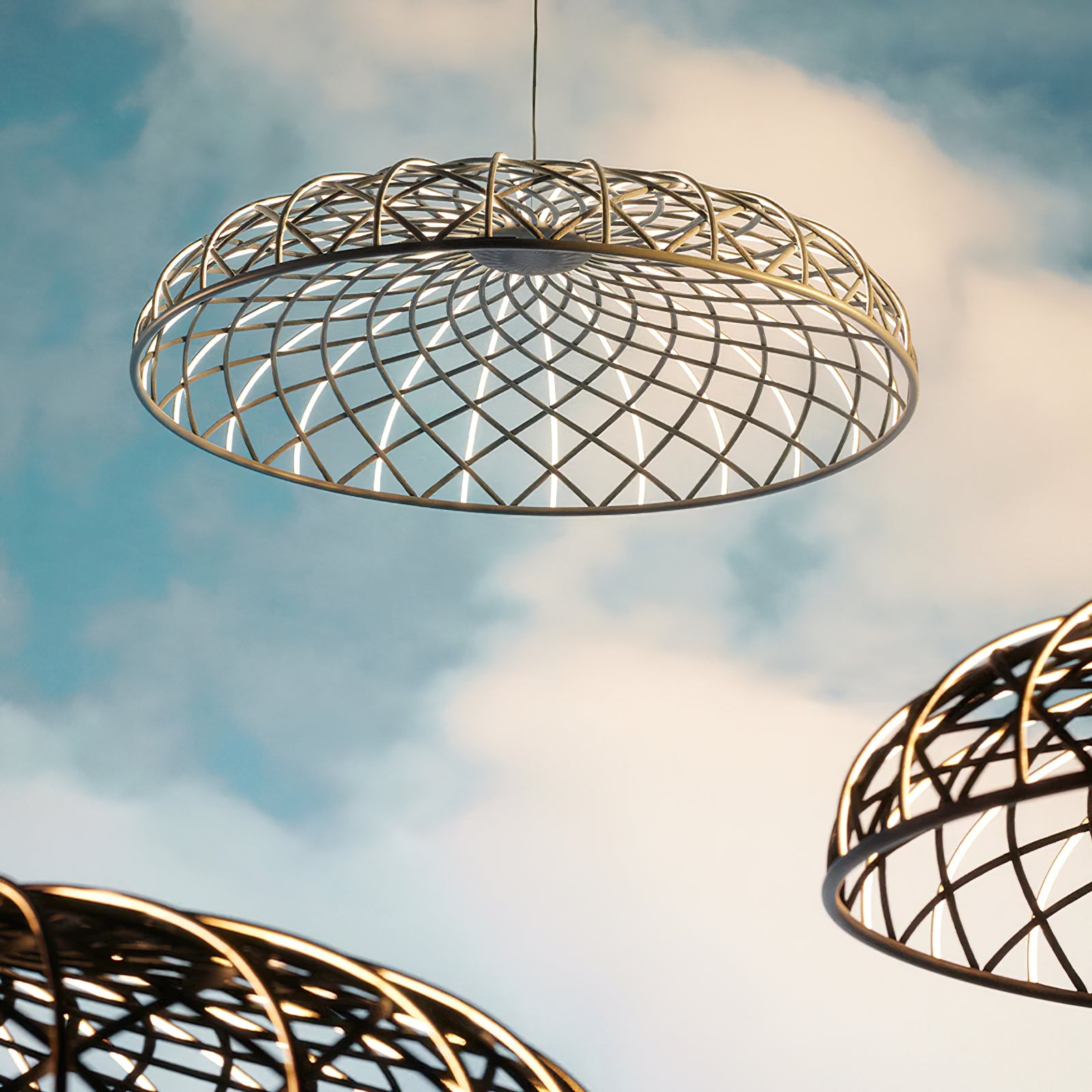 Braided Rope Round Pendant Light - Modern Farmhouse Ceiling Fixture for Kitchen, Dining Room & Bedroom Lighting