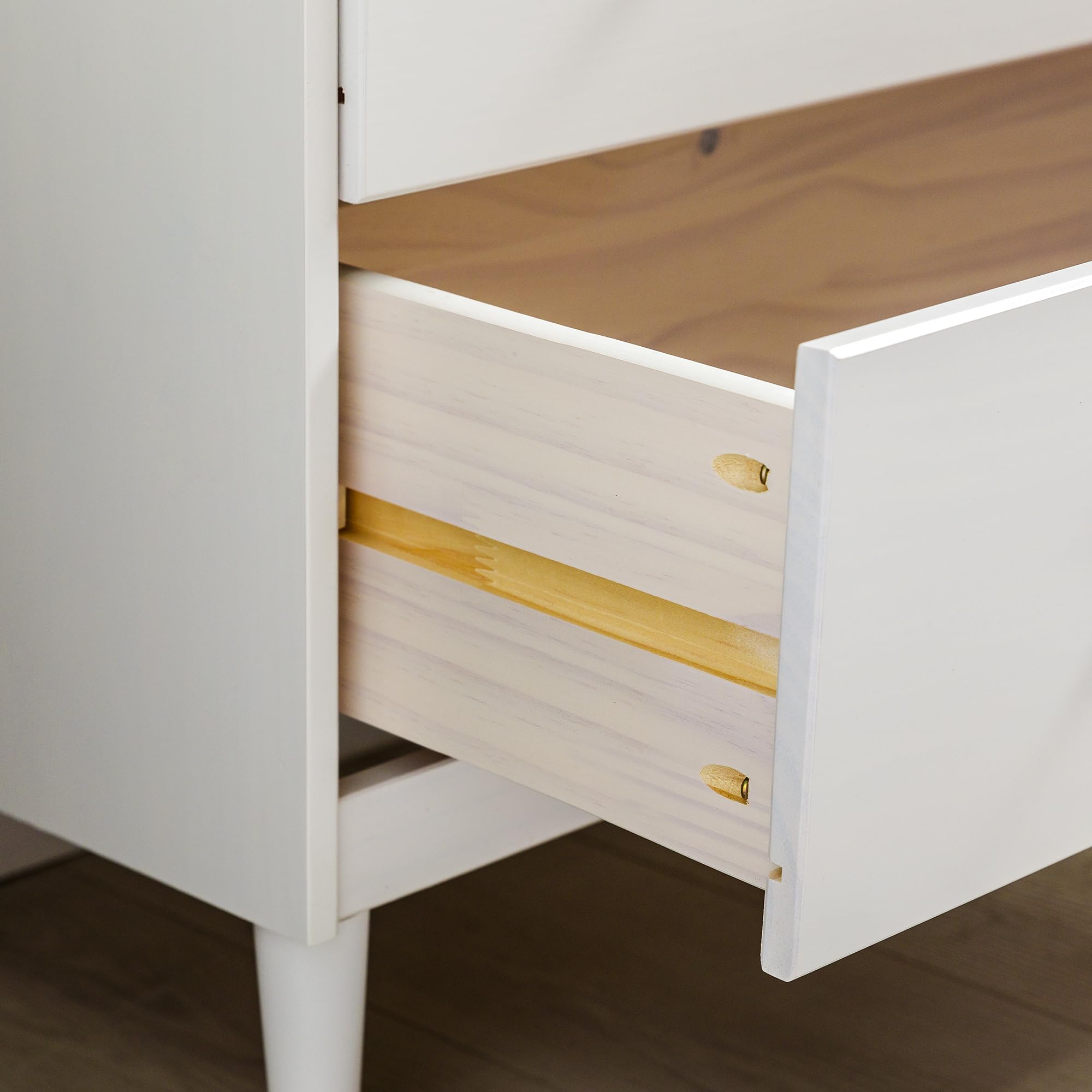 Walker Edison 4-Drawer Tall Wood Dresser - White, Bedroom Storage Organizer for Closet & Hallway | Perfect for Home, Office & Dorm Room Organization
