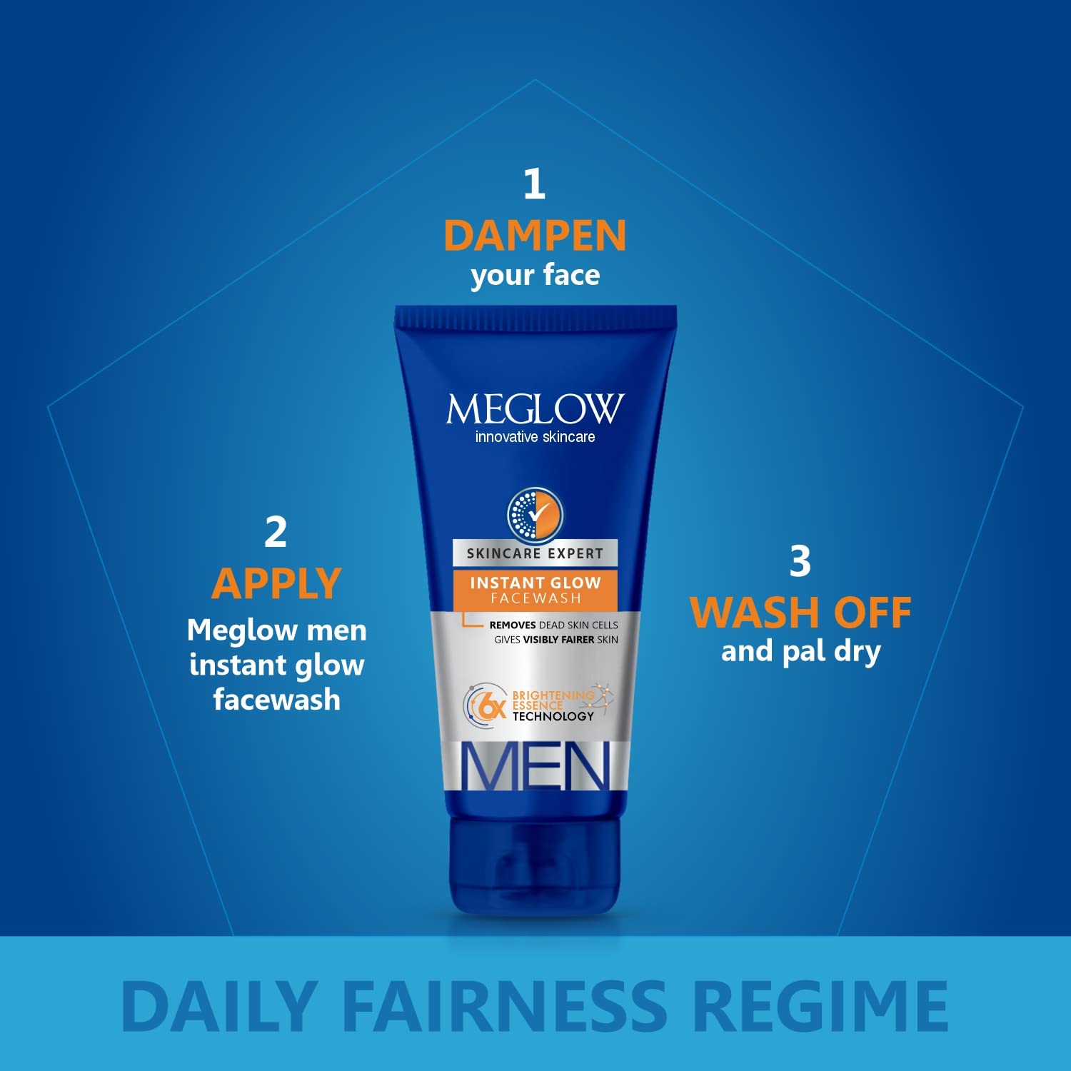 **Meglow Men's Skincare Combo Pack - 1x Fairness Cream (50g) & 2x Instant Glow Face Wash (70g) for Brighter & Refreshing Skin | Gift for Brother, Husband, Boyfriend | Perfect for Rakhi, Birthdays & Daily Skincare Routine**