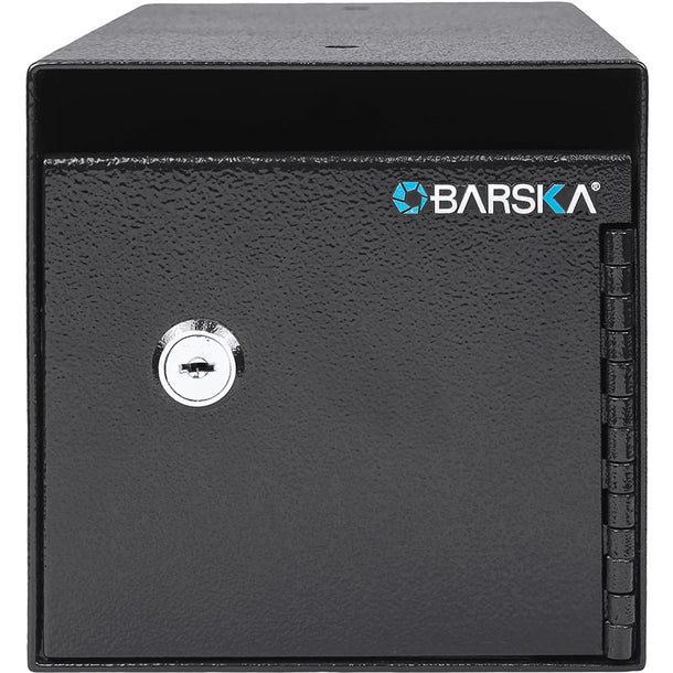 Barska AX13676 Single Key Under Counter Safe - Compact Home & Office Security Box for Cash, Jewelry & Valuables - Ideal for Retail Stores, Bedrooms & Small Businesses