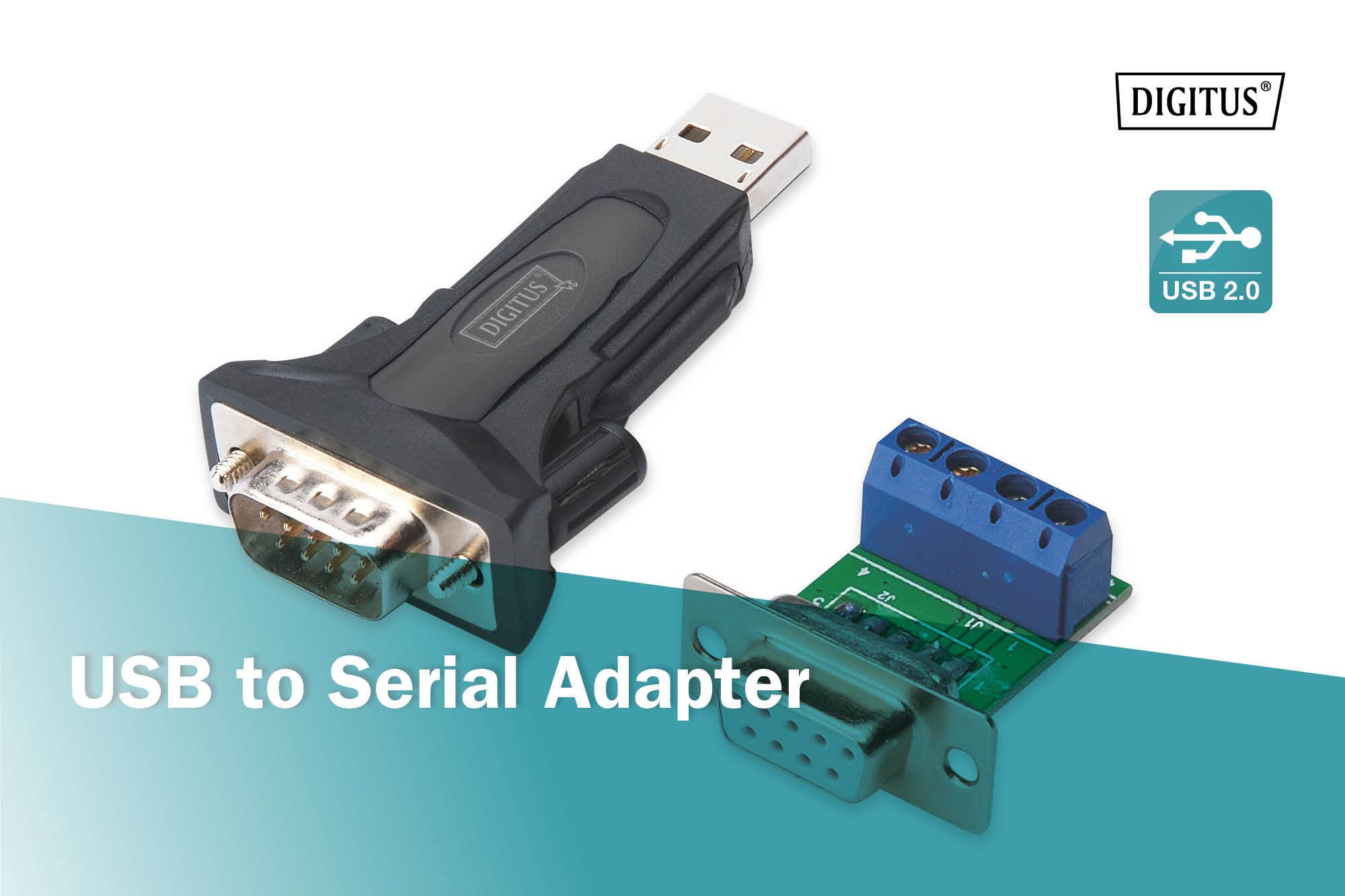 Digitus USB to Serial Adapter Converter - USB 2.0 to RS232 DB9 Cable for Industrial Equipment, POS Terminals, Printers & Legacy Devices - Plug & Play Driver-Free Installation (Windows/Mac/Linux Compatible)