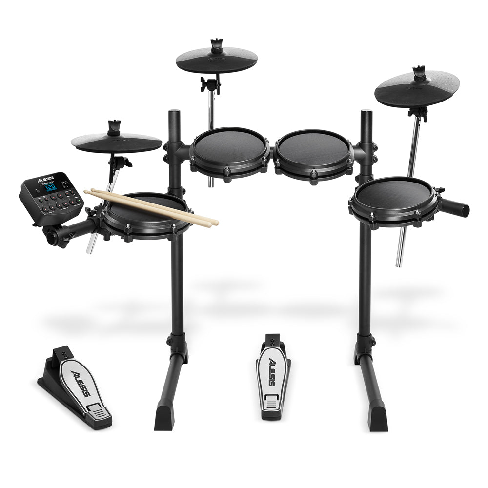 Alesis Turbo Mesh 7-Piece Electronic Drum Kit with Mesh Heads & Kick Pedal - Perfect for Home Practice, Studio Recording & Live Performances