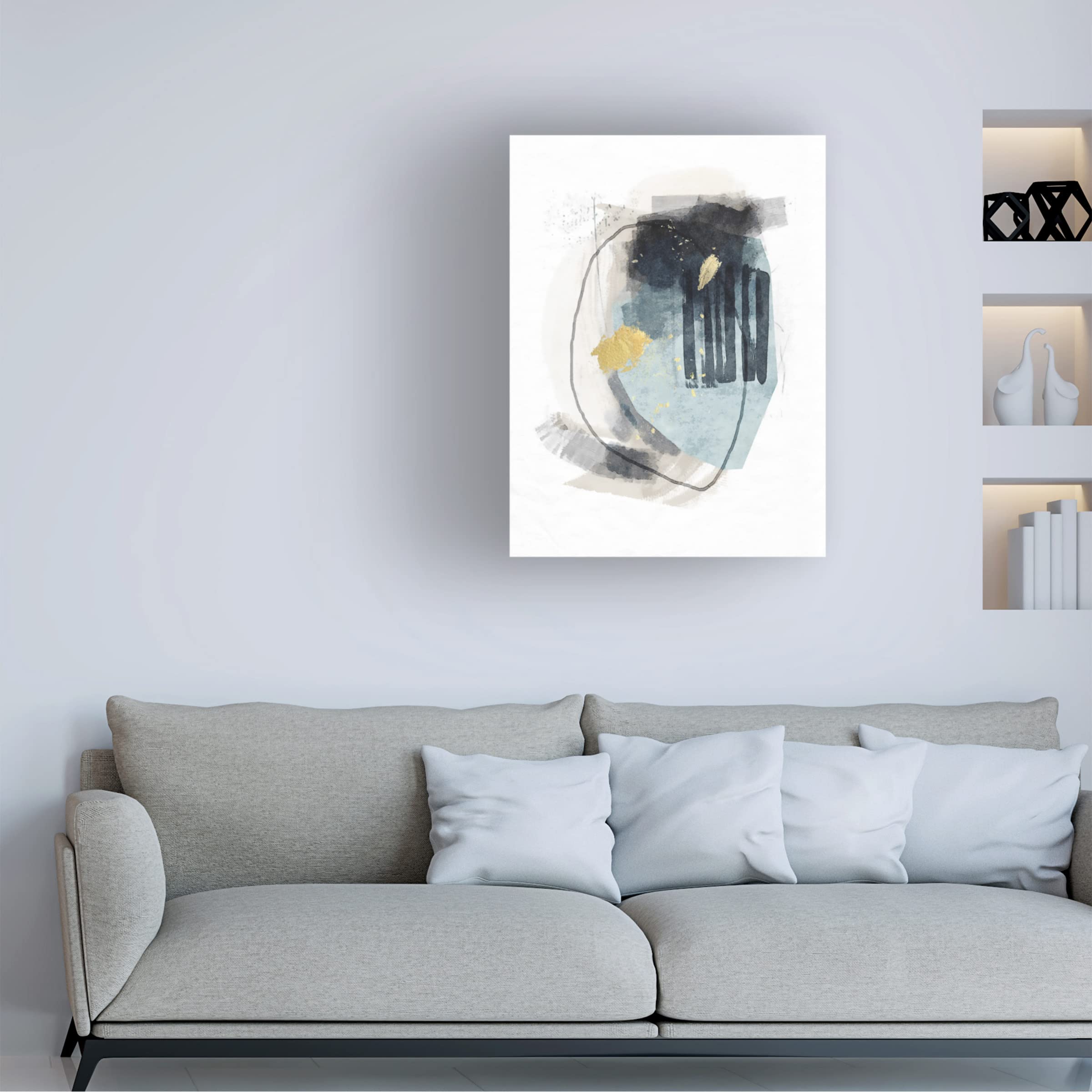 Suzanne Nicoll 'Meteor Shower No 1' Canvas Wall Art Print - Modern Abstract Painting for Living Room, Bedroom & Office Decor