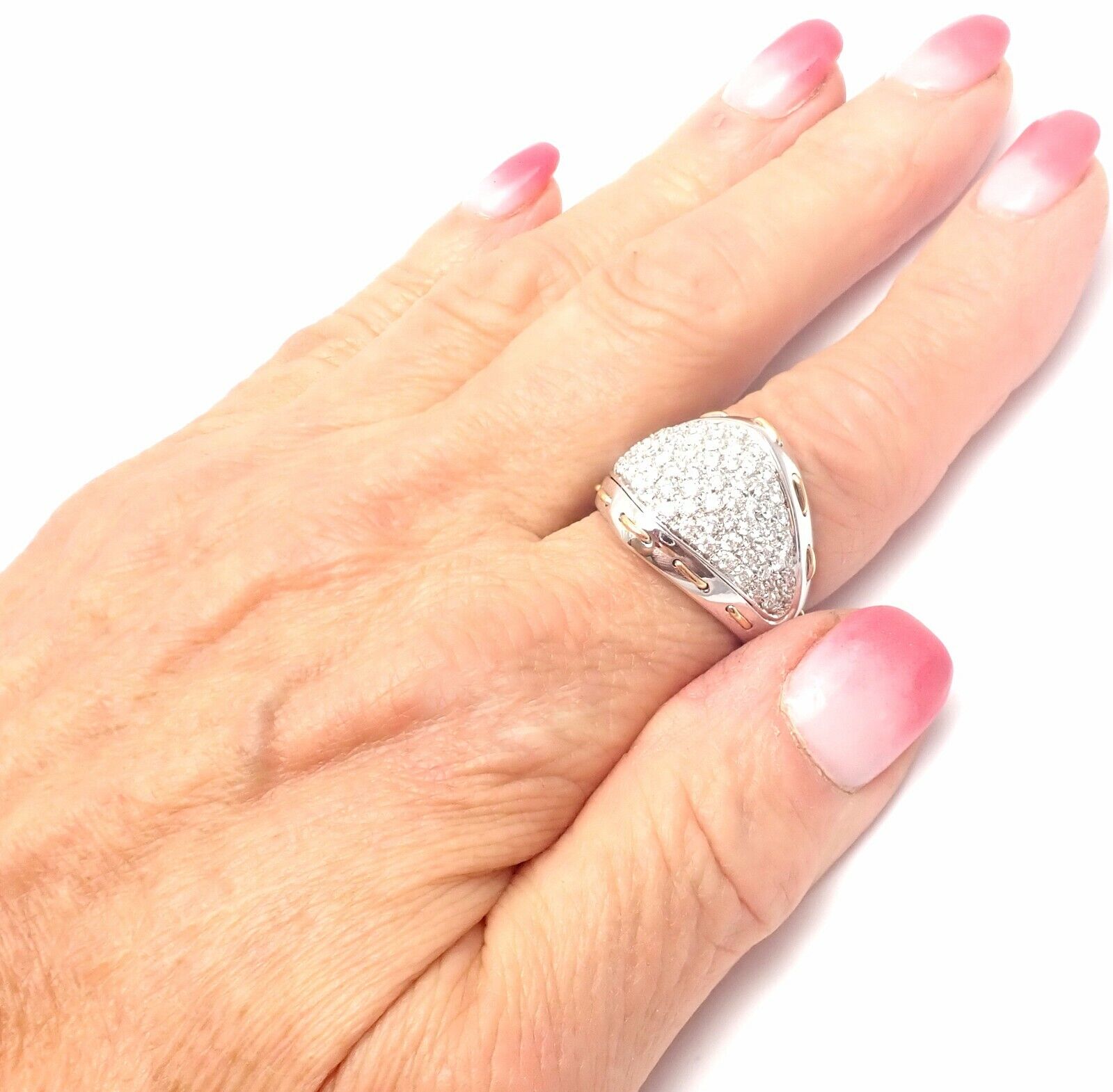 Authentic Damiani 18K White Gold 1.36 Carat Diamond Cocktail Ring for Women | Luxury Statement Jewelry | Perfect for Weddings, Anniversaries & Special Occasions