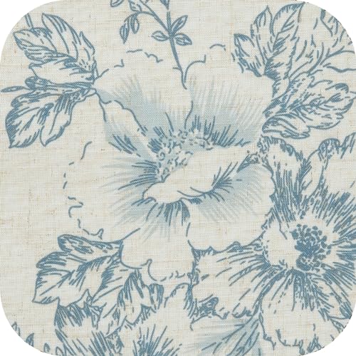 Floral Blue on Beige